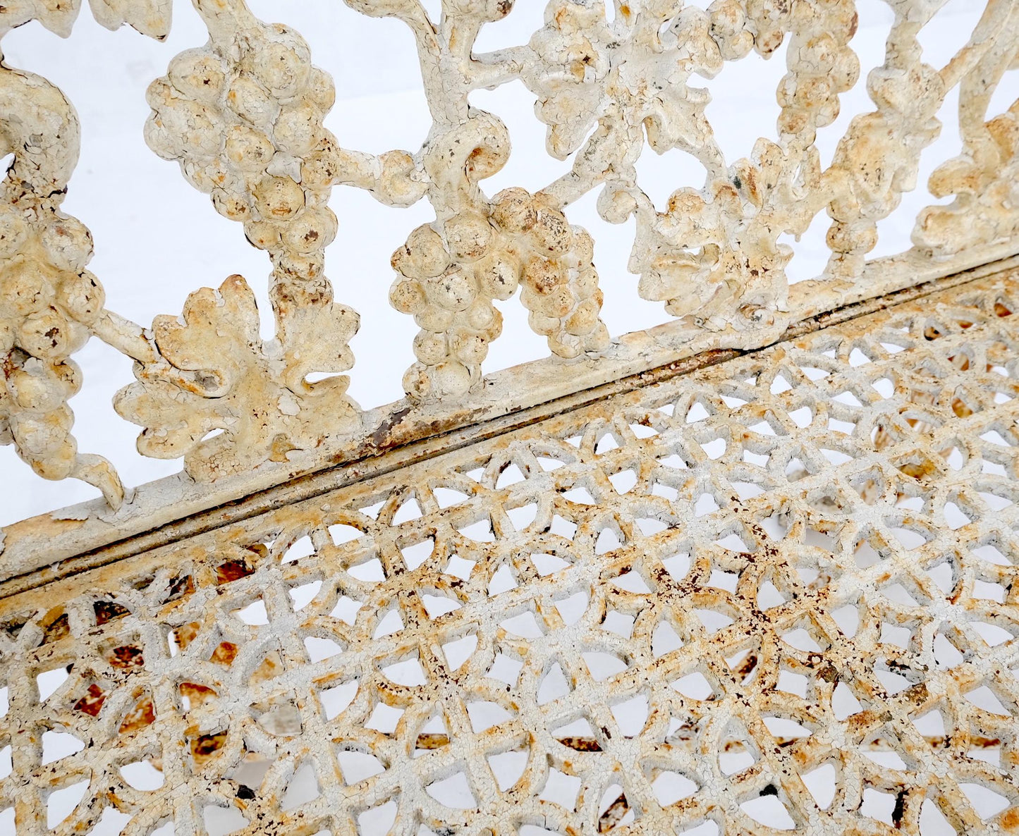 EstablishedLines Heavy Victorian Leaf Cast Iron Small Garden Bench Cast Iron