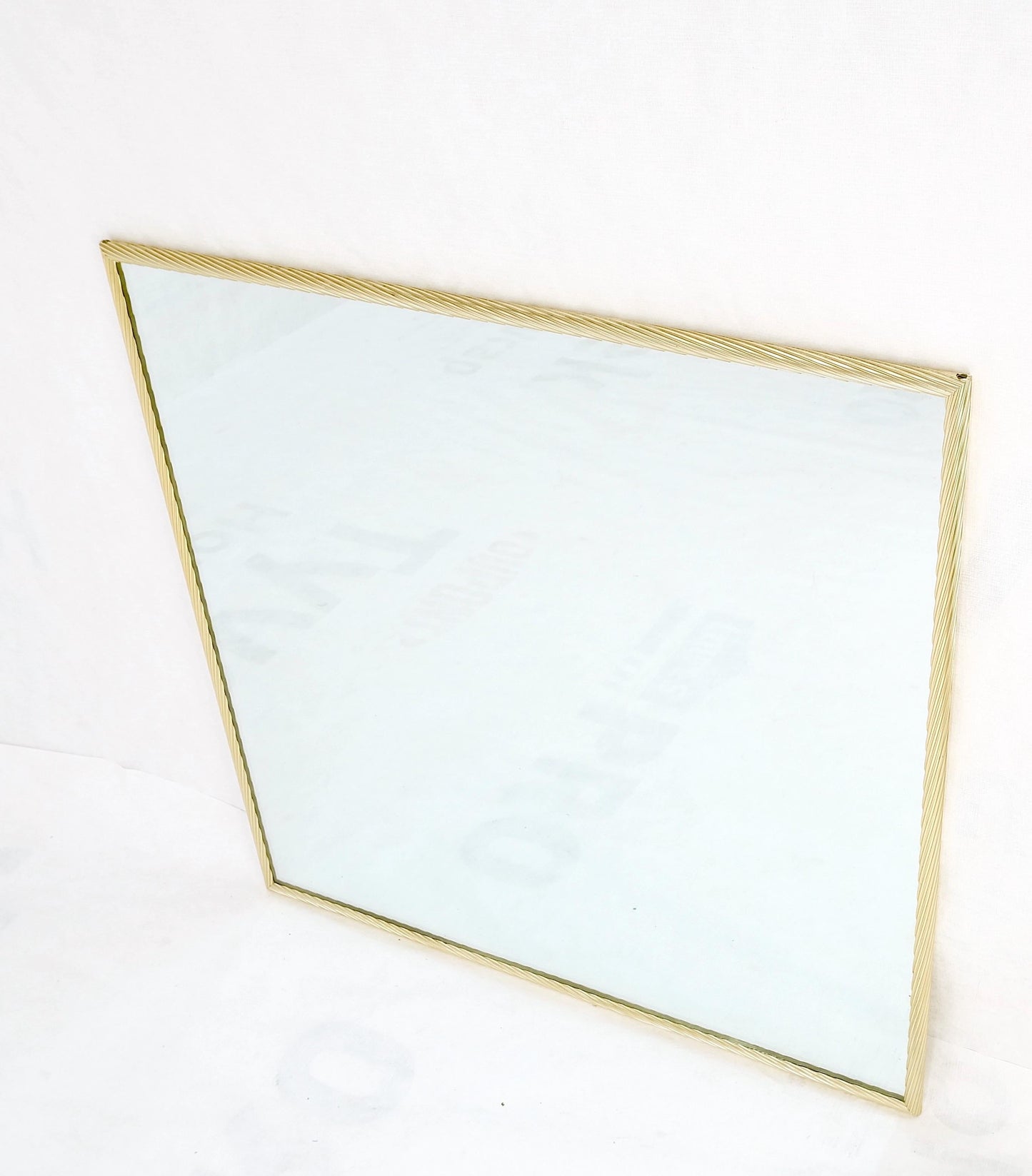 EstablishedLines Aluminum Rope Edge Square Italian Mid Century Modern Wall Mirror MINT!