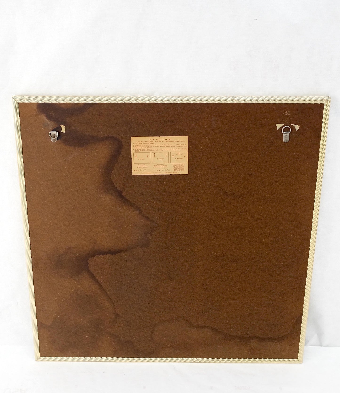 EstablishedLines Aluminum Rope Edge Square Italian Mid Century Modern Wall Mirror MINT!