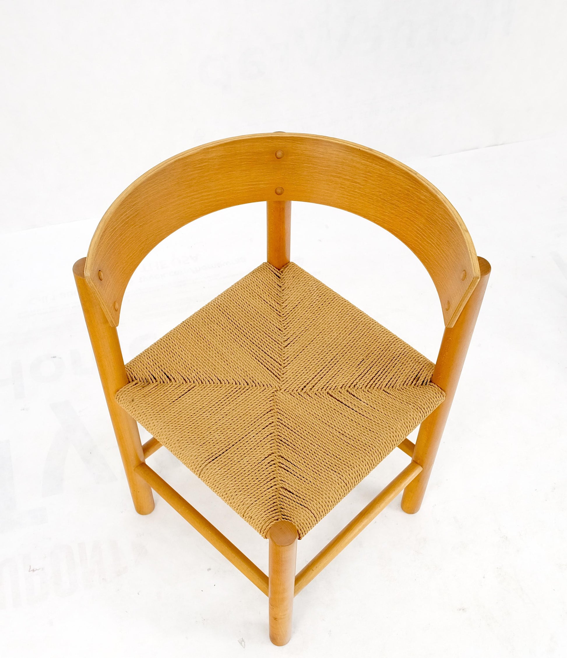 EstablishedLines Danish Mid-Century Modern Fritz Hansen Rush Seat Bent Wood Corner Chair MINT!
