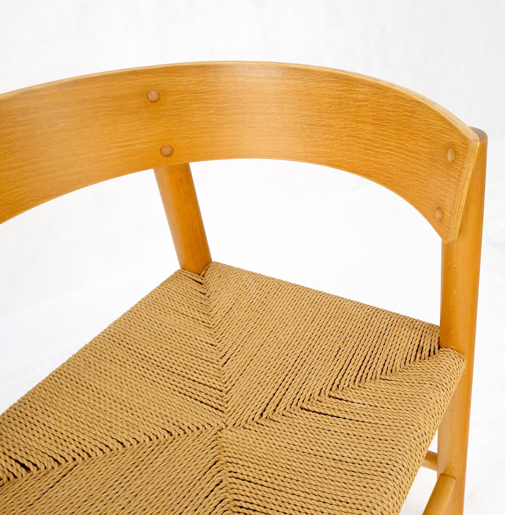 EstablishedLines Danish Mid-Century Modern Fritz Hansen Rush Seat Bent Wood Corner Chair MINT!