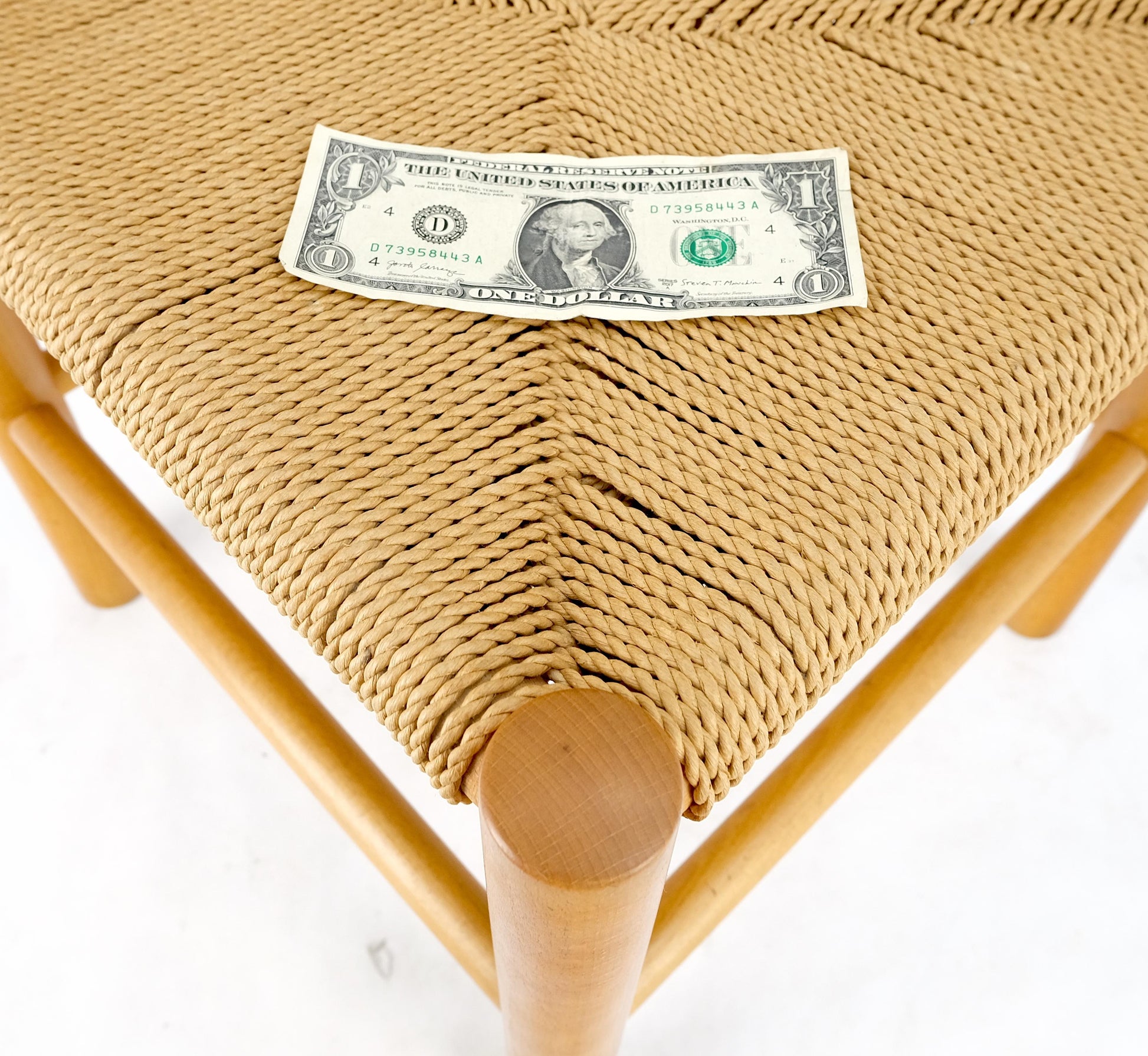 EstablishedLines Danish Mid-Century Modern Fritz Hansen Rush Seat Bent Wood Corner Chair MINT!