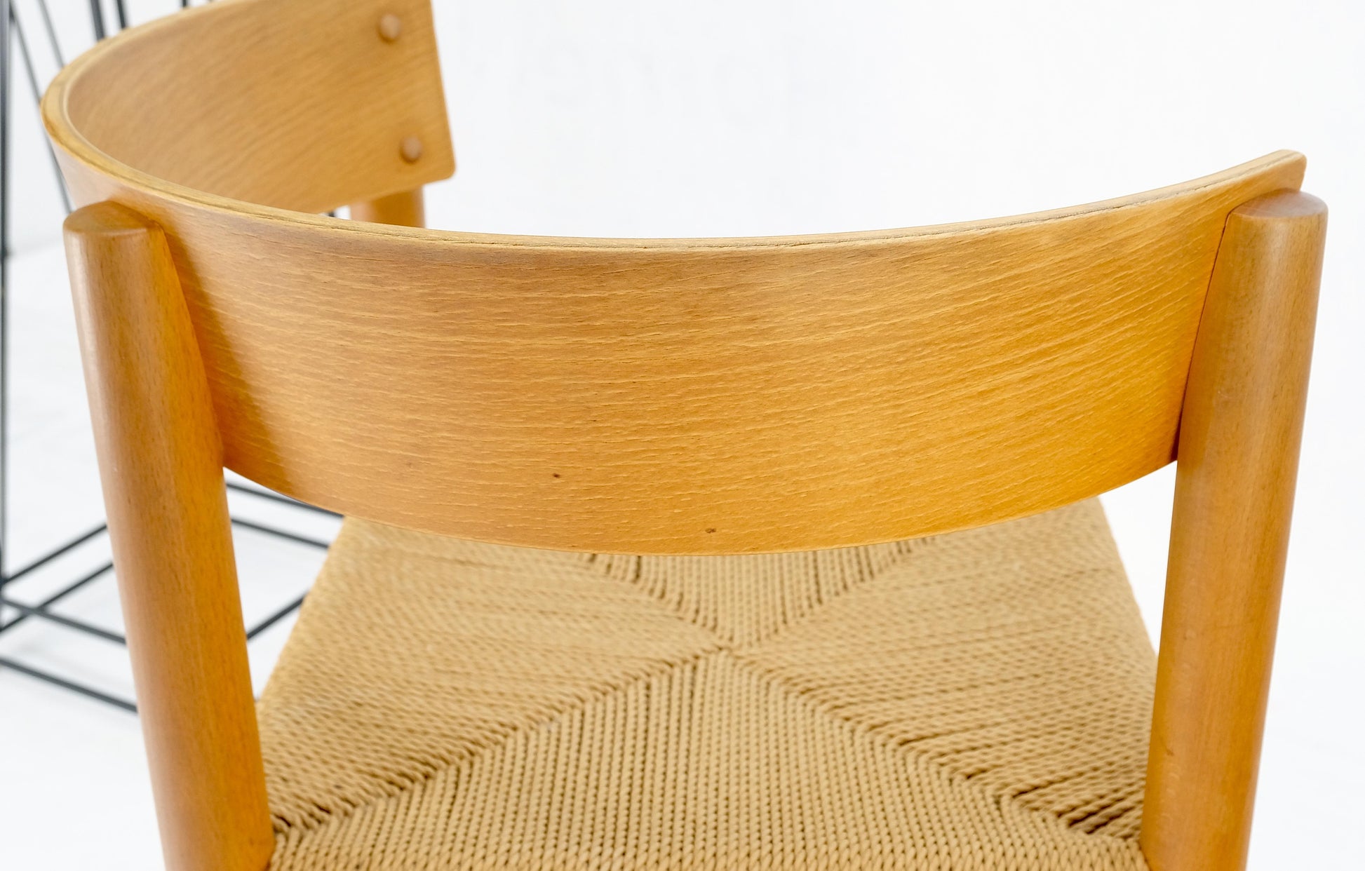 EstablishedLines Danish Mid-Century Modern Fritz Hansen Rush Seat Bent Wood Corner Chair MINT!