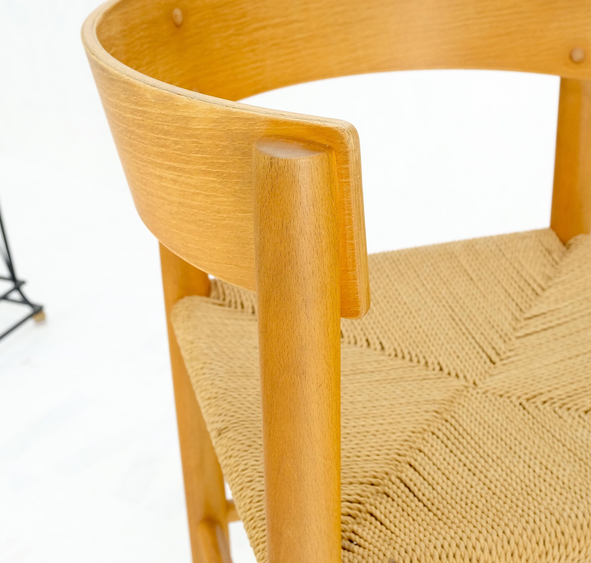 EstablishedLines Danish Mid-Century Modern Fritz Hansen Rush Seat Bent Wood Corner Chair MINT!