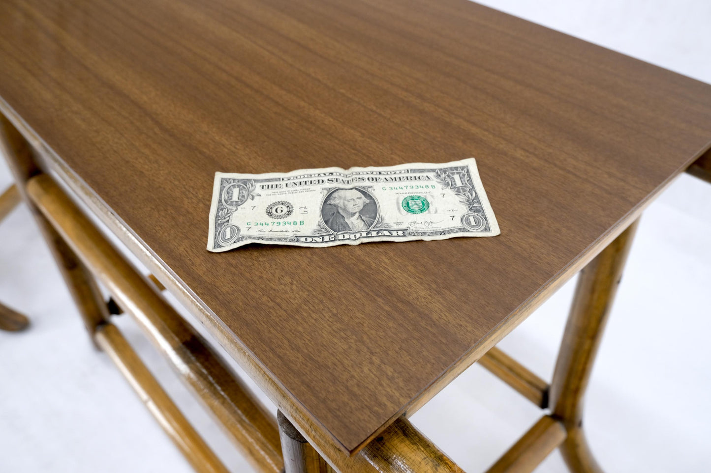 EstablishedLines Pair of Ficks Reed Attributed Reed Bamboo End Side Tabled Stands Mid-Century