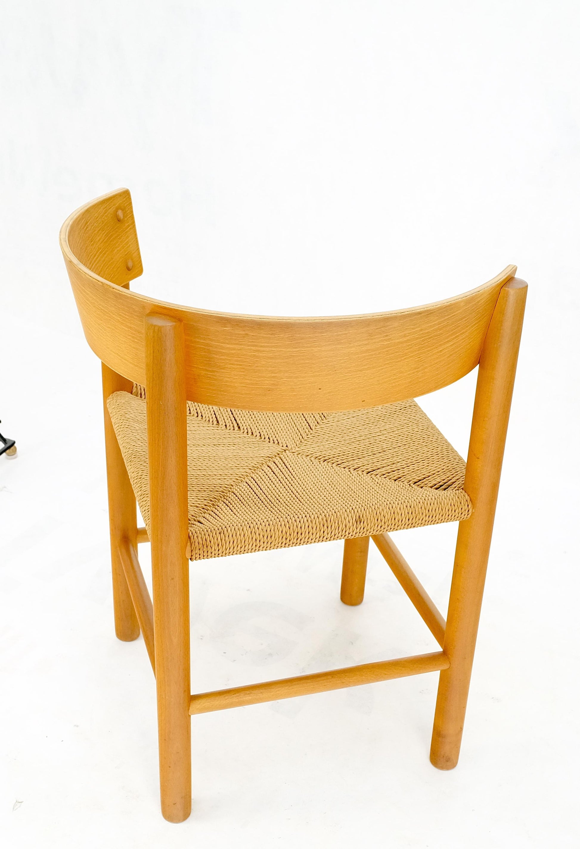 EstablishedLines Danish Mid-Century Modern Fritz Hansen Rush Seat Bent Wood Corner Chair MINT!