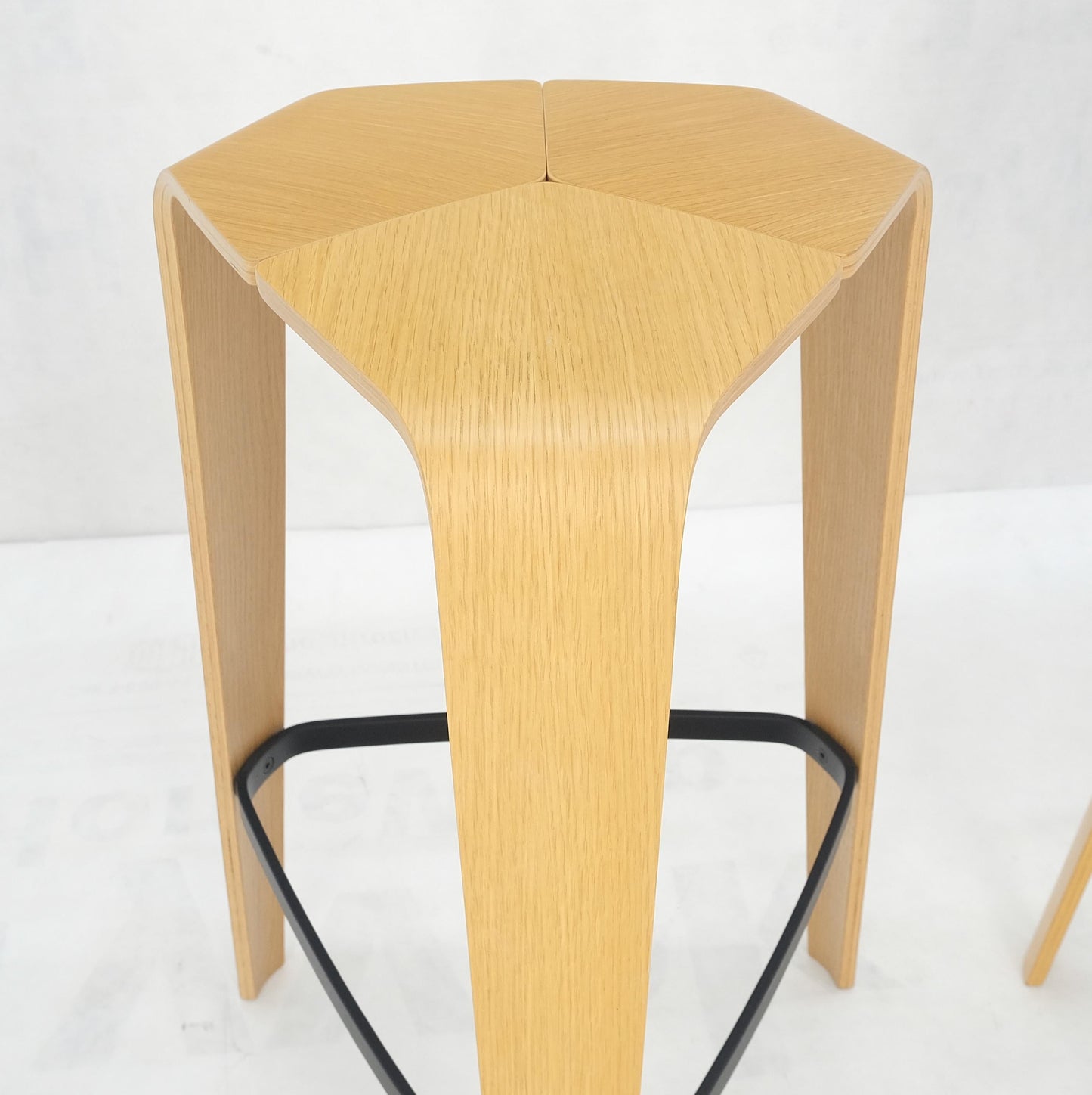 EstablishedLines Set of 6 Molded Bent Plywood Bar Stools by Davis MINT!