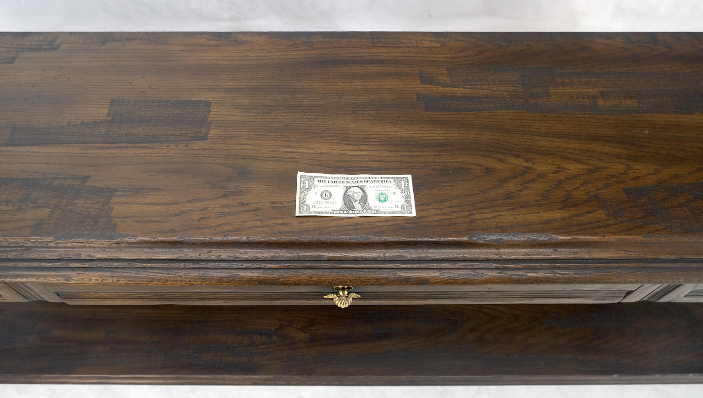 EstablishedLines Finished Back Solid Oak c1970s 78" Long One Drawer Console Sofa Table MINT