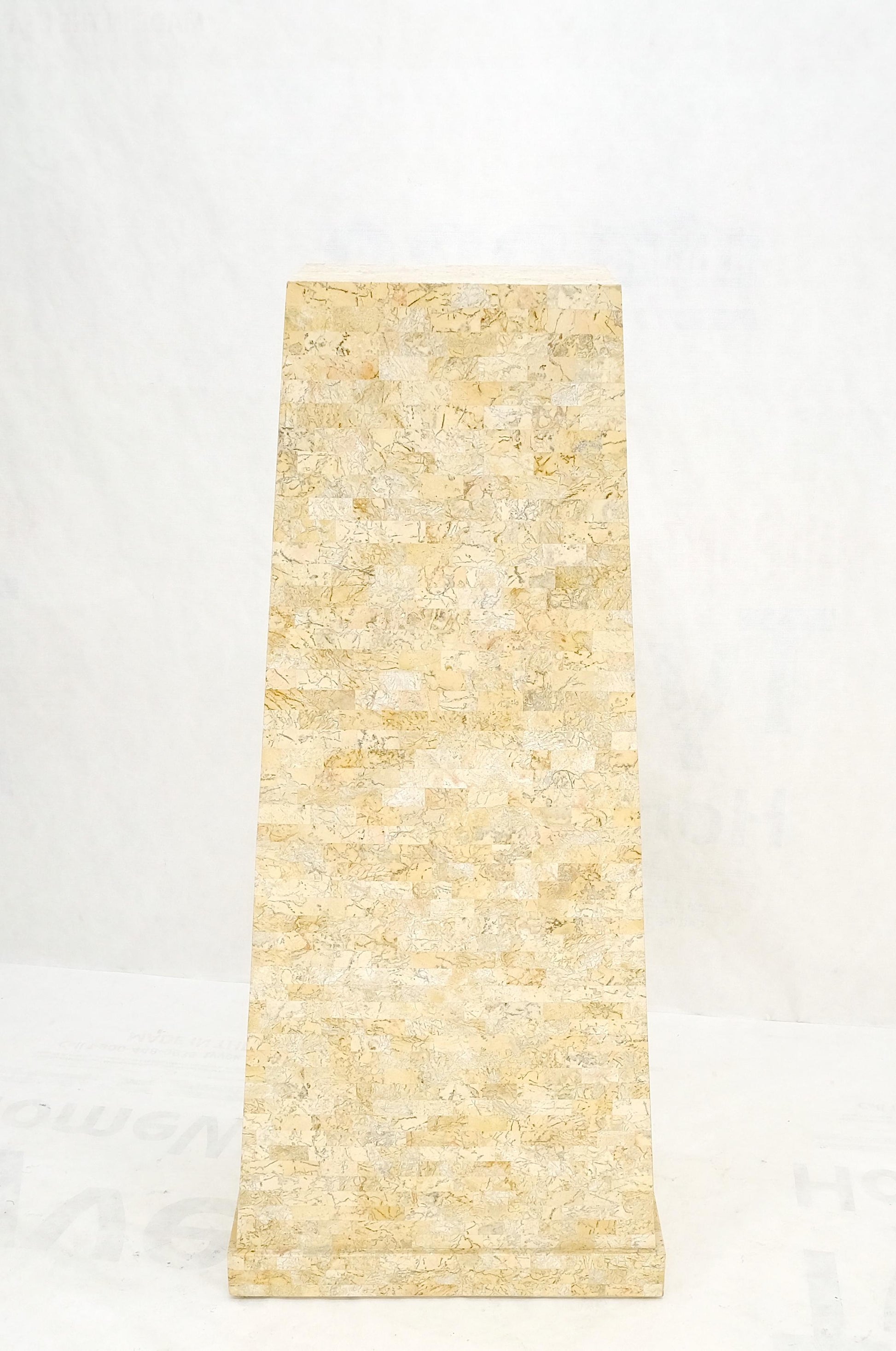 EstablishedLines Pyramid Shape Tessellated Stone Marble Ball Pulls High Chest Dresser Drawer MINT