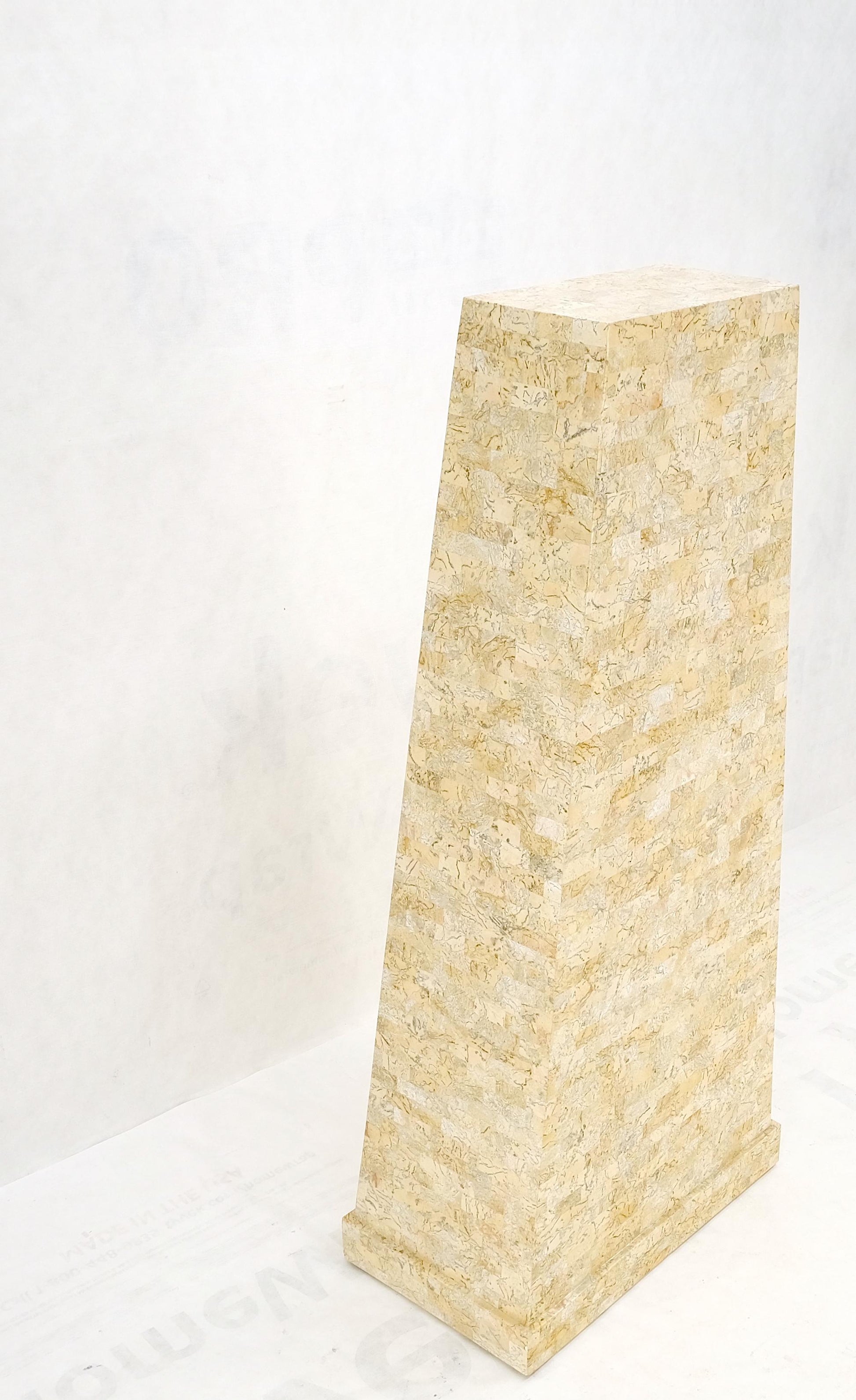 EstablishedLines Pyramid Shape Tessellated Stone Marble Ball Pulls High Chest Dresser Drawer MINT