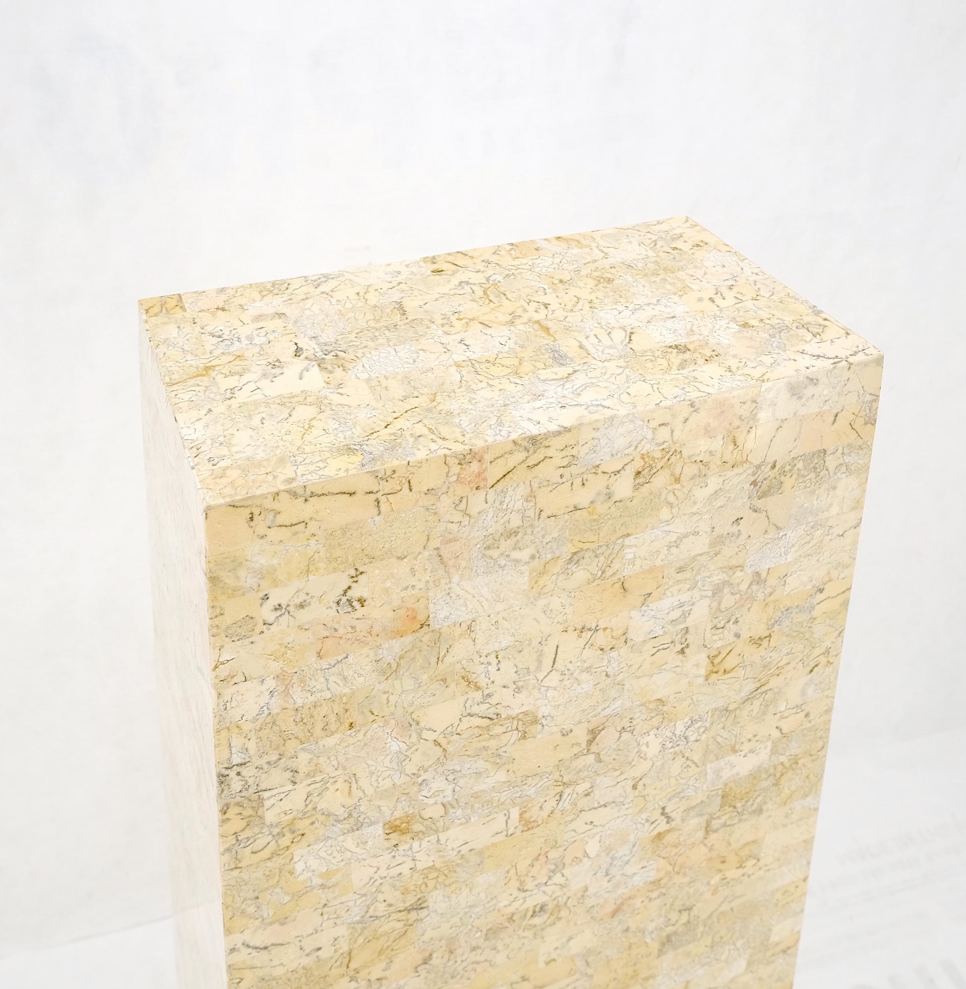 EstablishedLines Pyramid Shape Tessellated Stone Marble Ball Pulls High Chest Dresser Drawer MINT