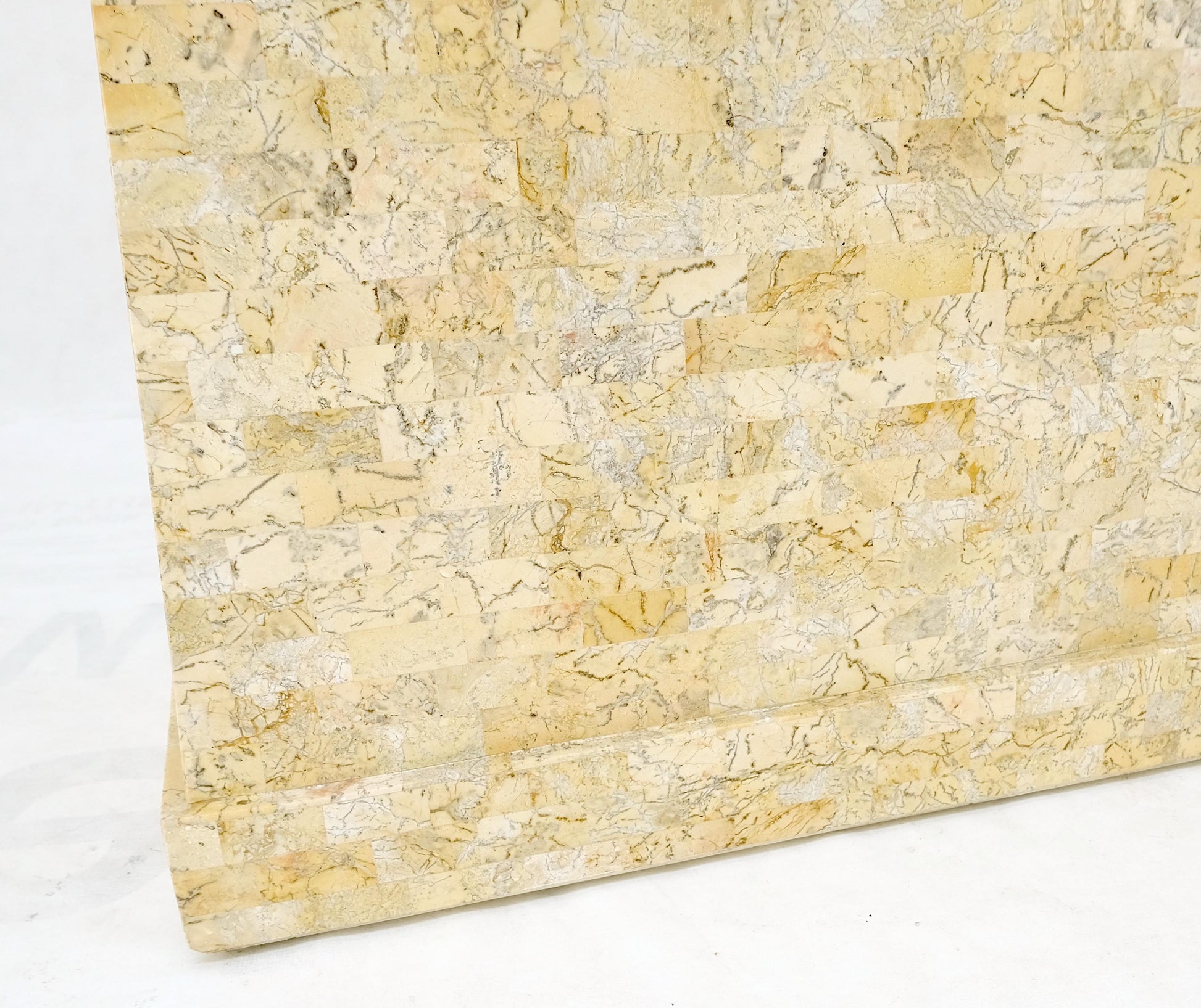 EstablishedLines Pyramid Shape Tessellated Stone Marble Ball Pulls High Chest Dresser Drawer MINT