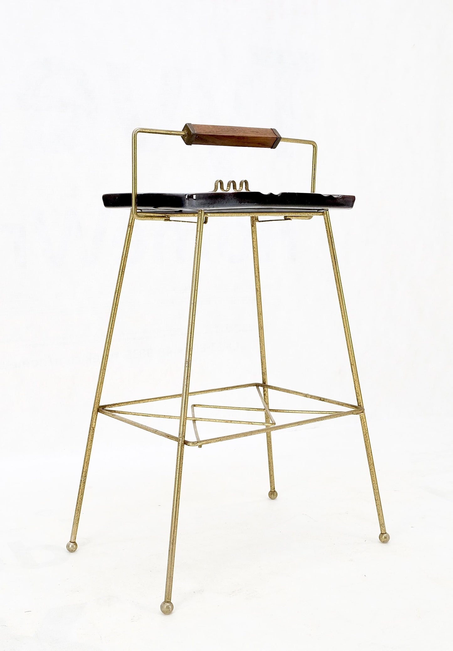 EstablishedLines 1950's Tony Paul Style Wire Base Porcelain Pottery Ash Tray MINT!