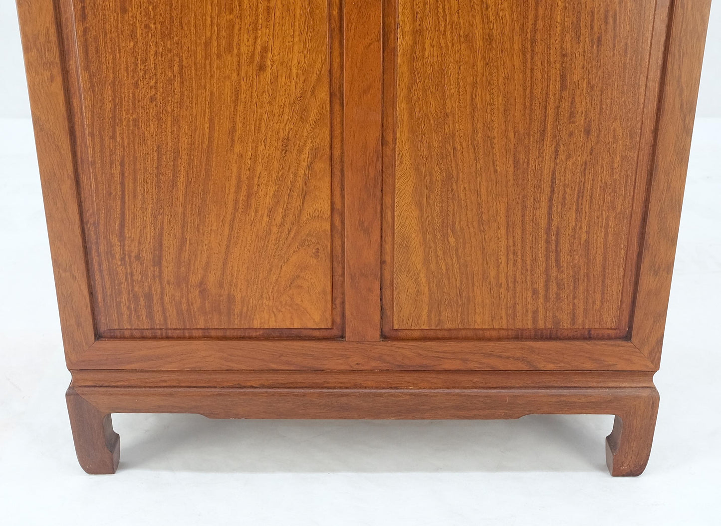 EstablishedLines Solid Teak Brass Bracket Shape Heavy Drop Pulls Lift Top Two Doors Silver Chest