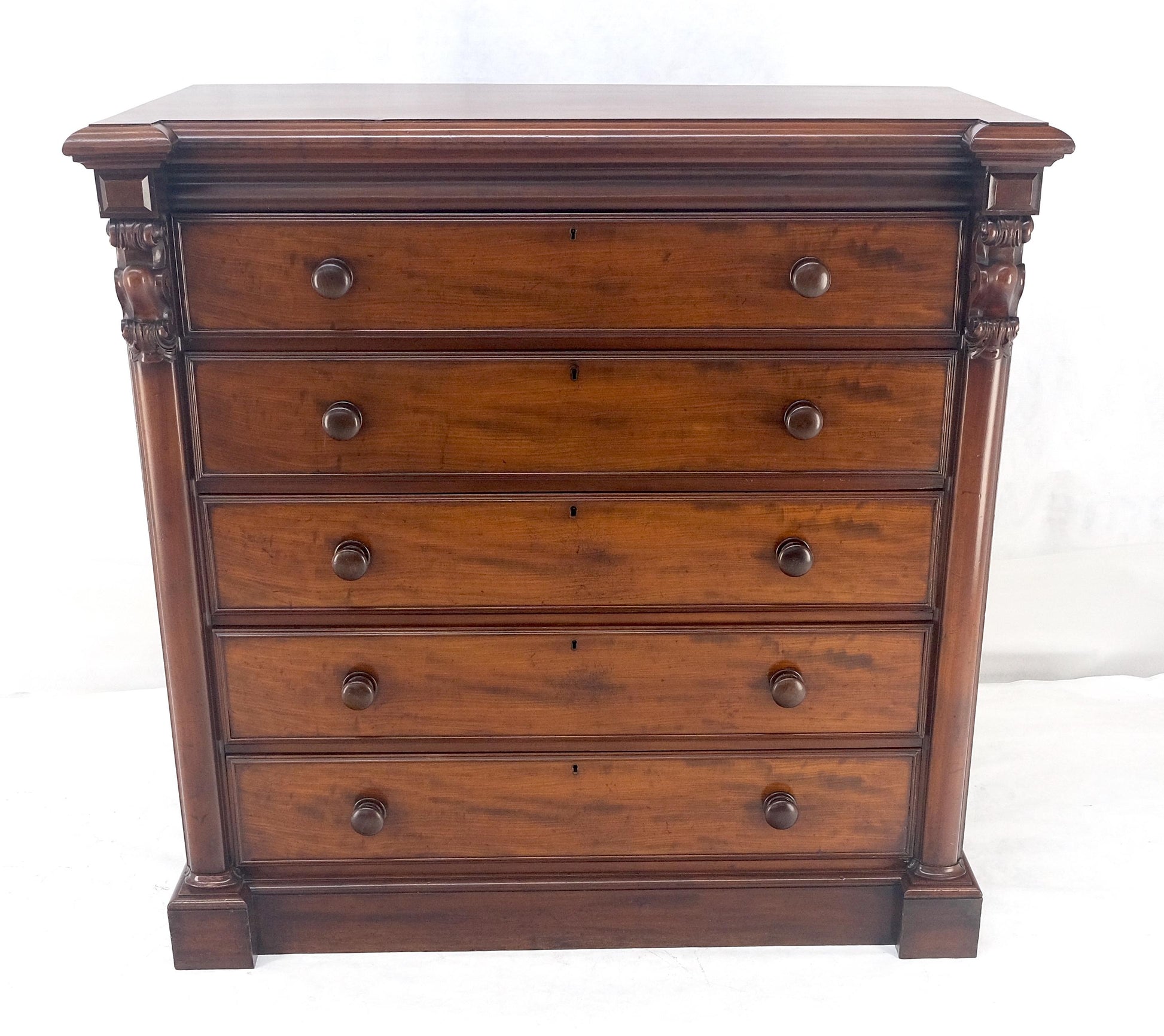 EstablishedLines 19th Century Wellington Mahogany Chest Of Drawers Secretary Desk Dovetails Clean