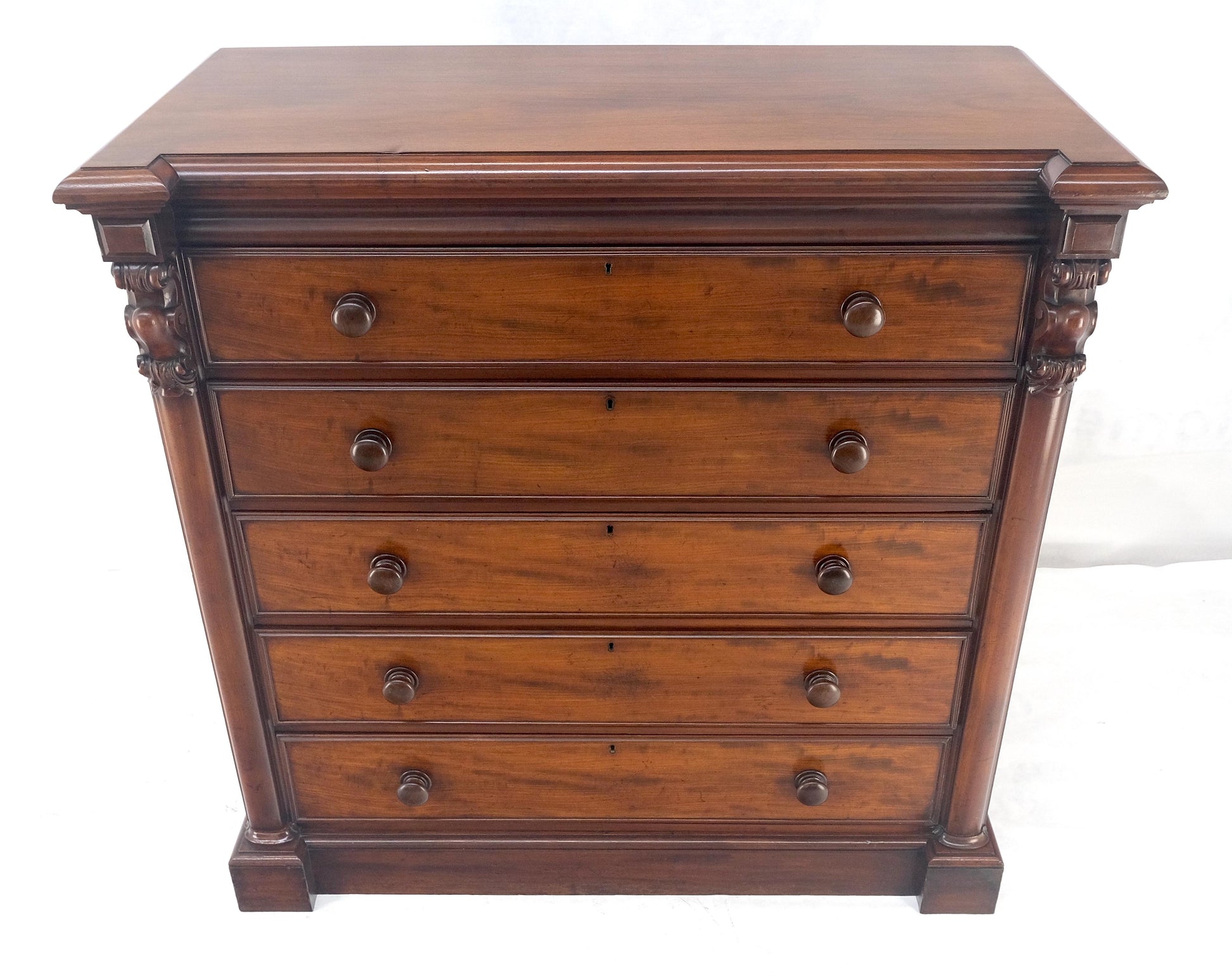 EstablishedLines 19th Century Wellington Mahogany Chest Of Drawers Secretary Desk Dovetails Clean