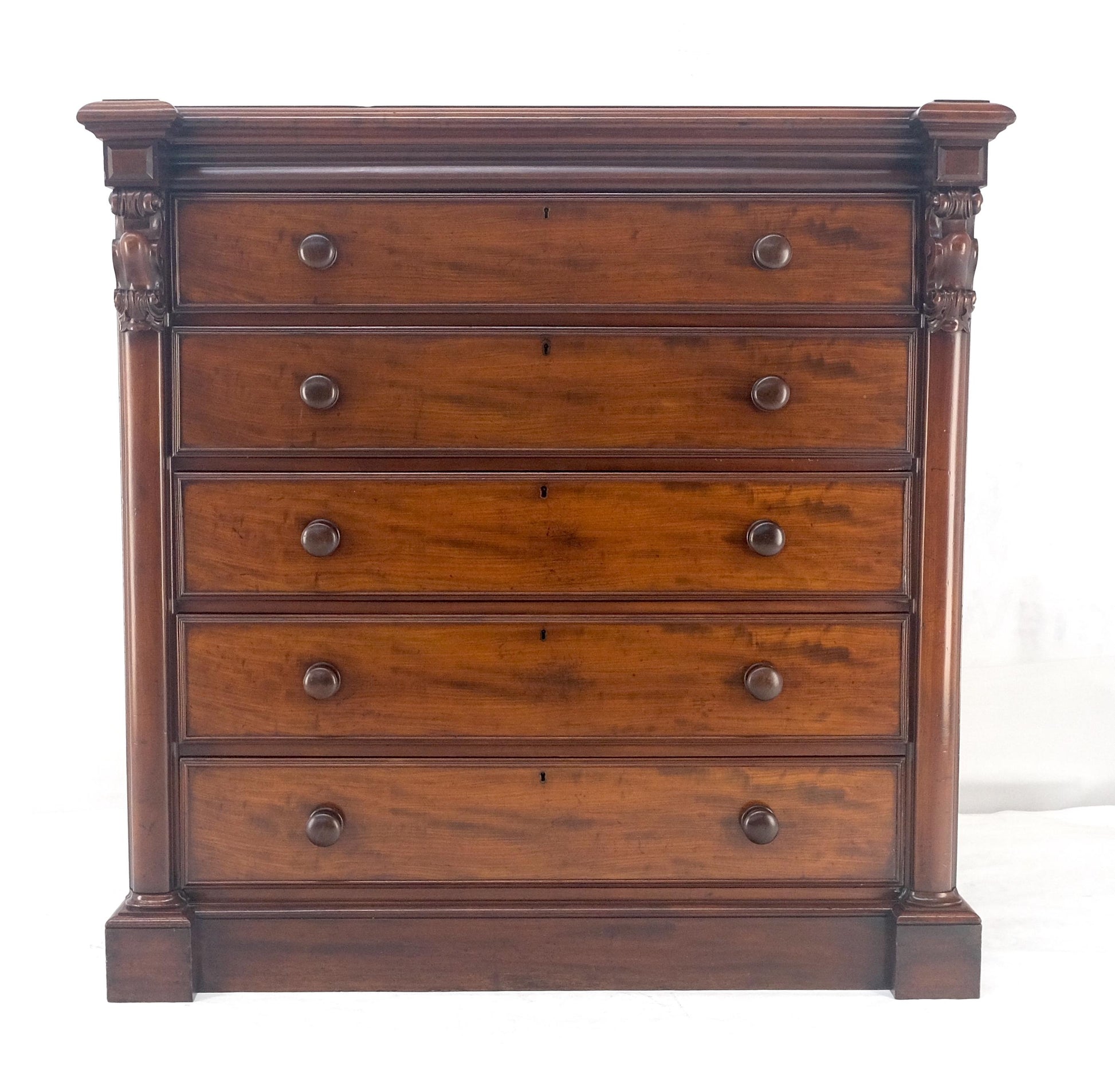 EstablishedLines 19th Century Wellington Mahogany Chest Of Drawers Secretary Desk Dovetails Clean