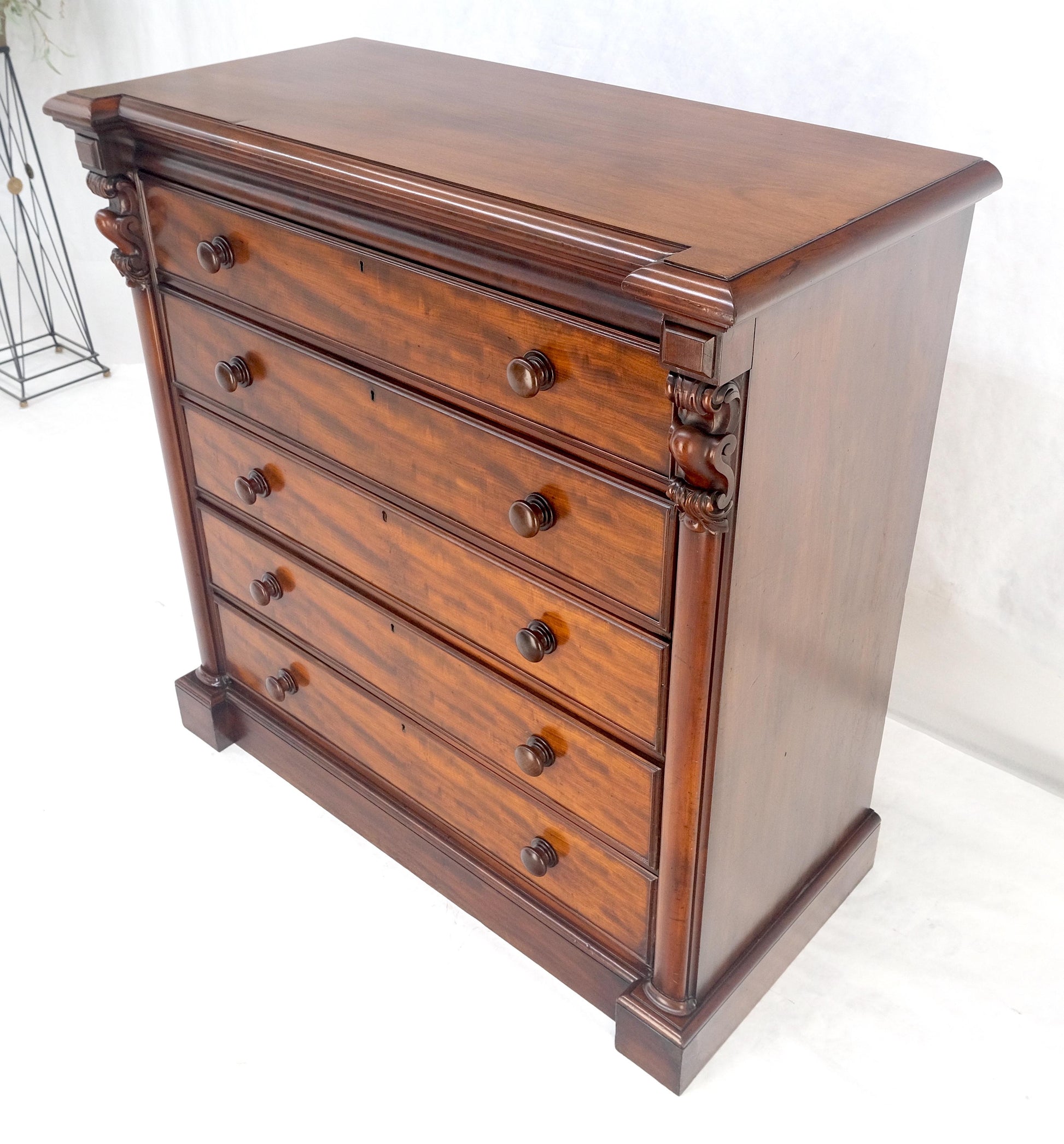 EstablishedLines 19th Century Wellington Mahogany Chest Of Drawers Secretary Desk Dovetails Clean