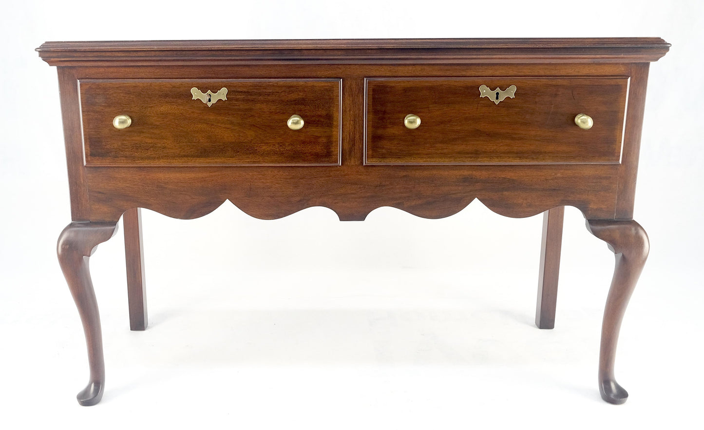 EstablishedLines Virginia Galleries Henkel Harris Mahogany Double Drawer Buffet Short Sideboard