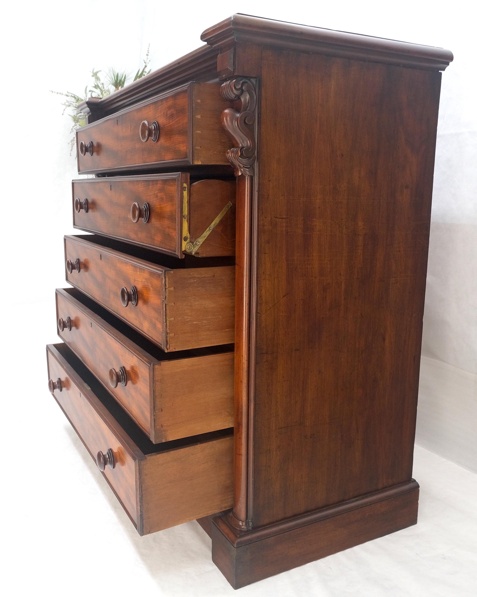 EstablishedLines 19th Century Wellington Mahogany Chest Of Drawers Secretary Desk Dovetails Clean