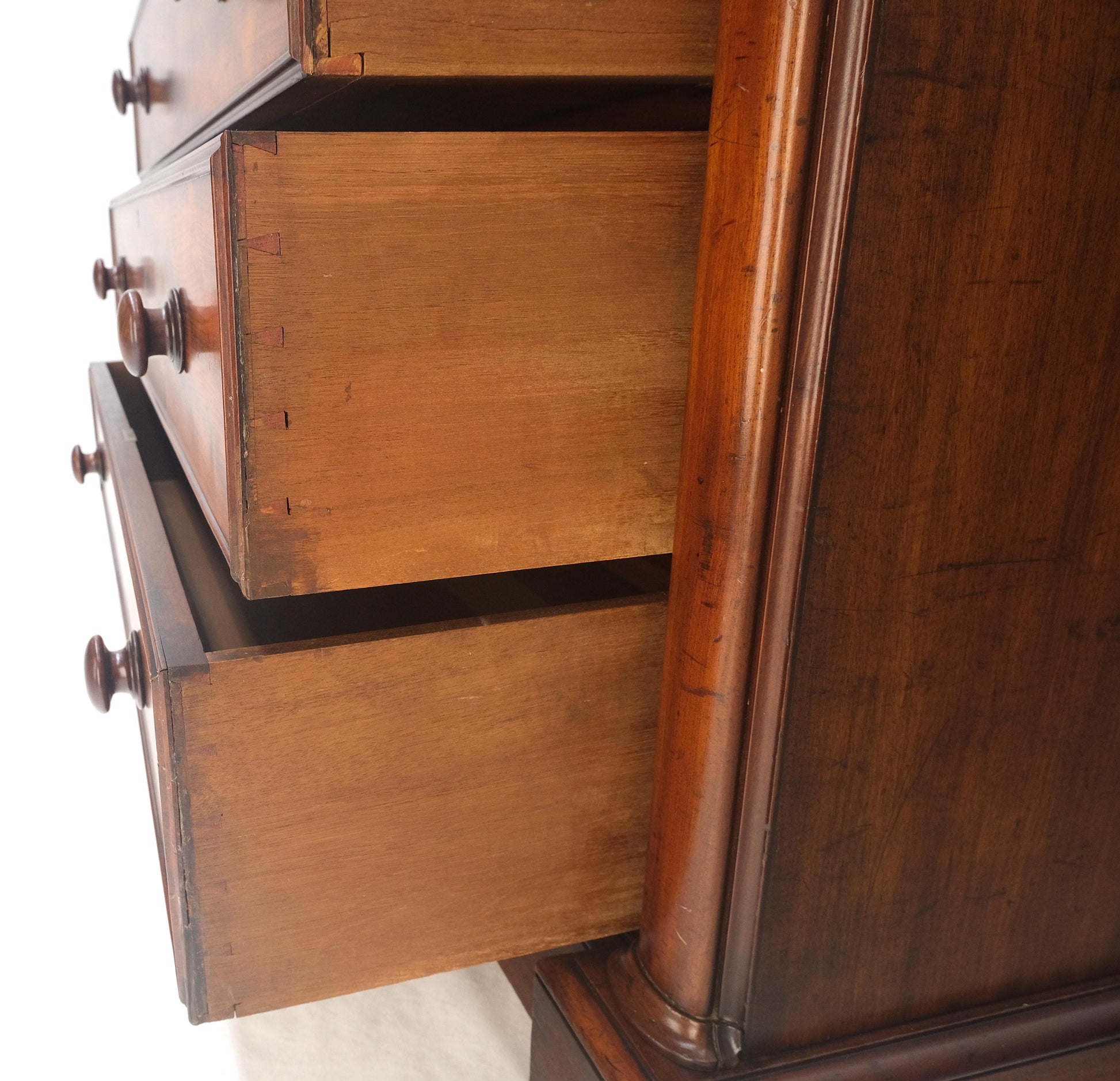 EstablishedLines 19th Century Wellington Mahogany Chest Of Drawers Secretary Desk Dovetails Clean