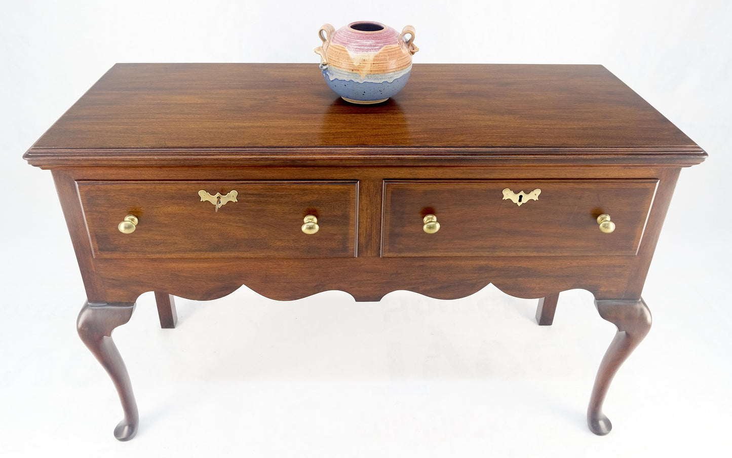 EstablishedLines Virginia Galleries Henkel Harris Mahogany Double Drawer Buffet Short Sideboard