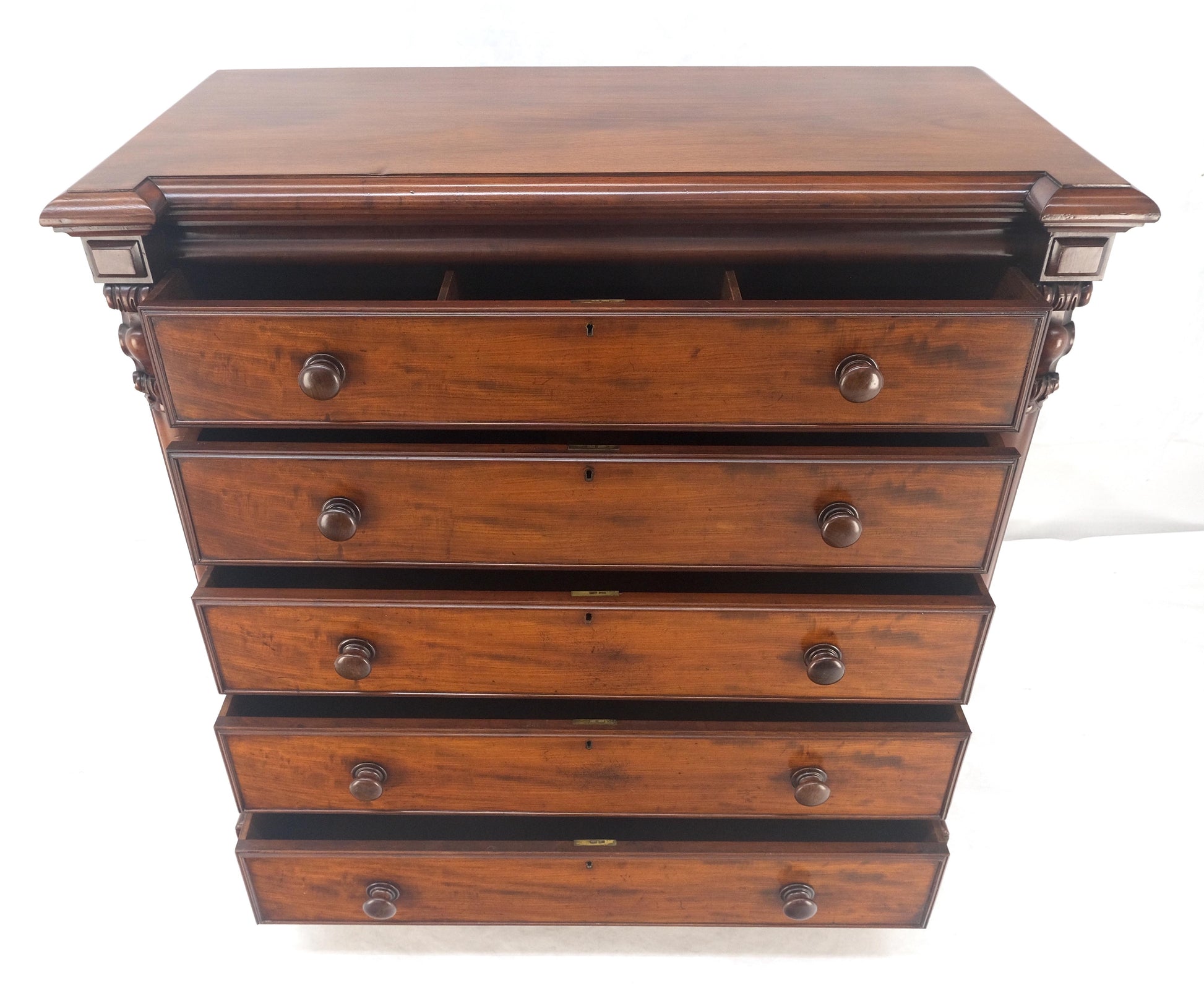 EstablishedLines 19th Century Wellington Mahogany Chest Of Drawers Secretary Desk Dovetails Clean