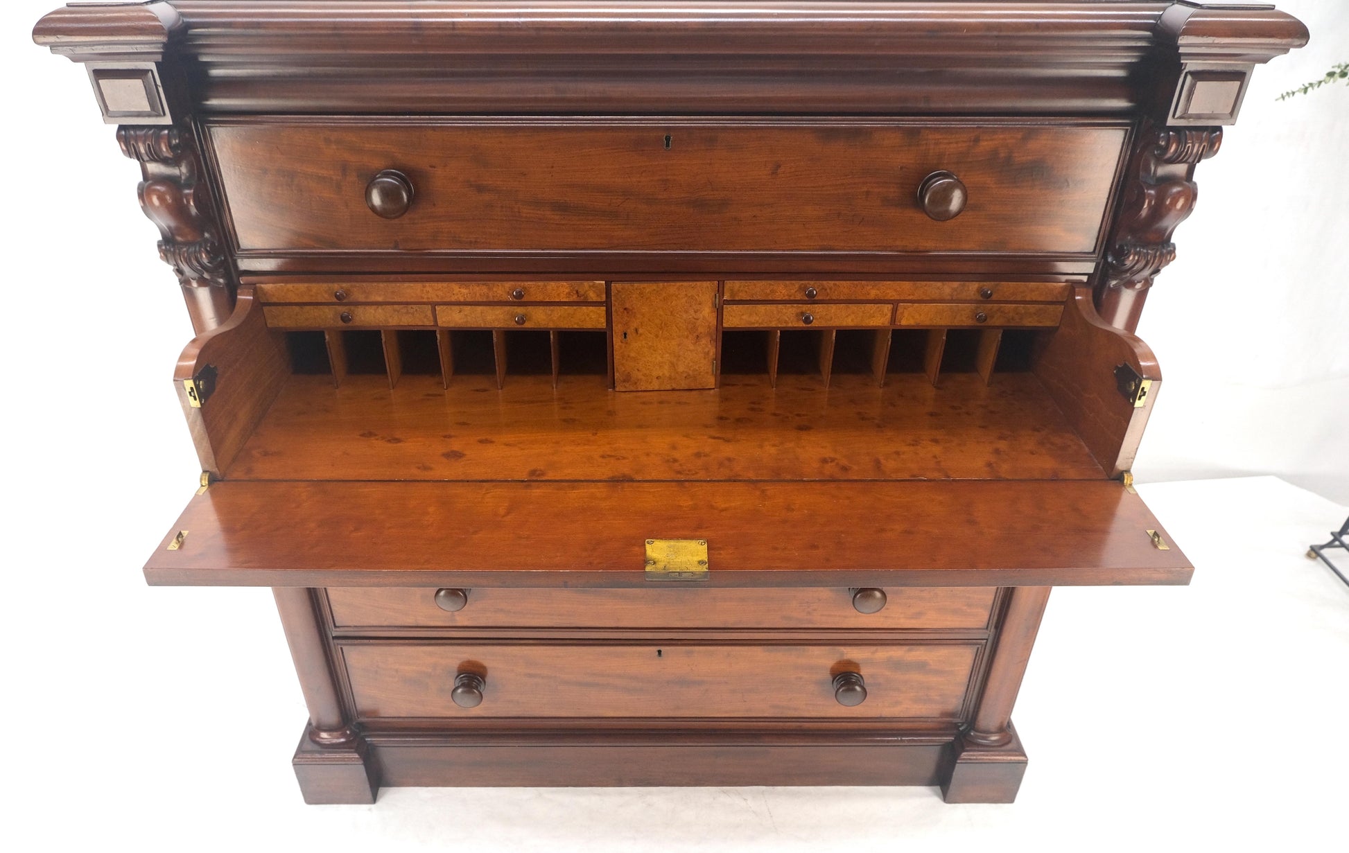 EstablishedLines 19th Century Wellington Mahogany Chest Of Drawers Secretary Desk Dovetails Clean
