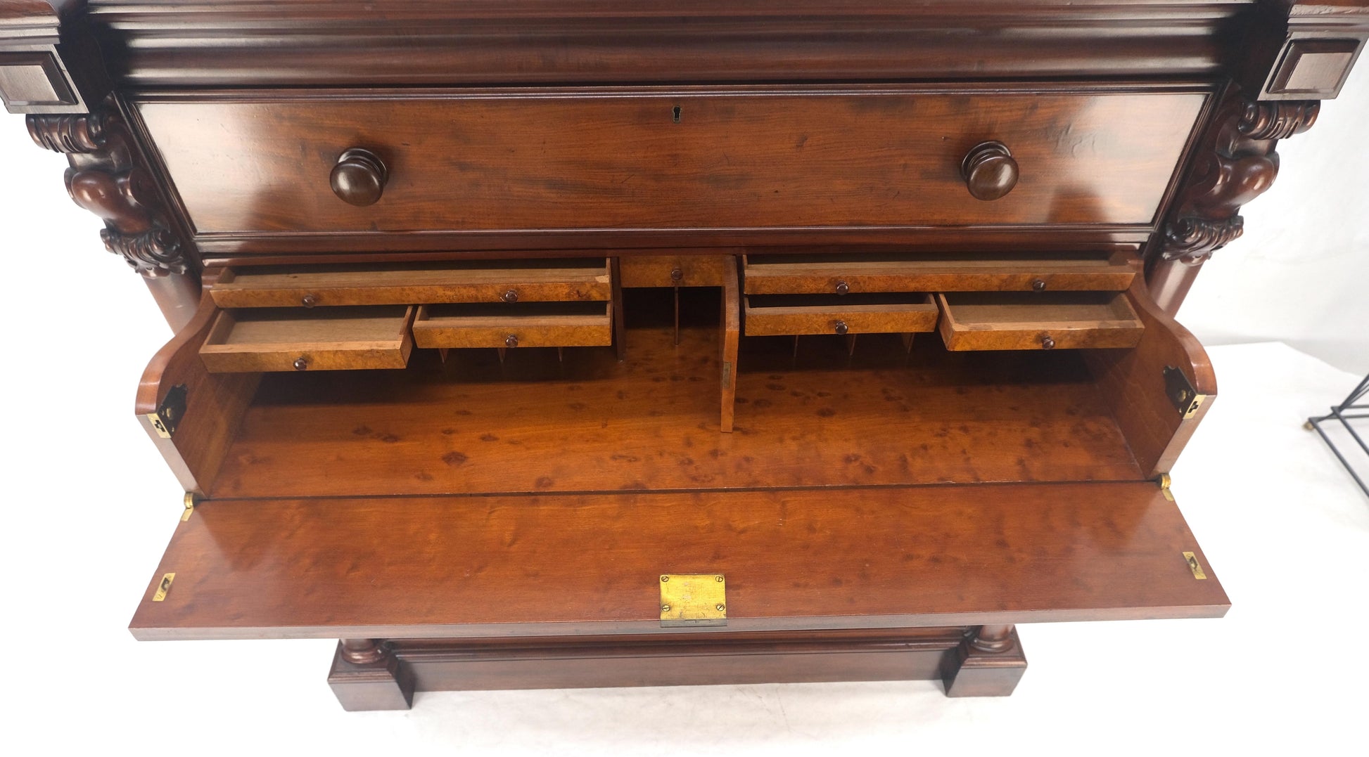 EstablishedLines 19th Century Wellington Mahogany Chest Of Drawers Secretary Desk Dovetails Clean