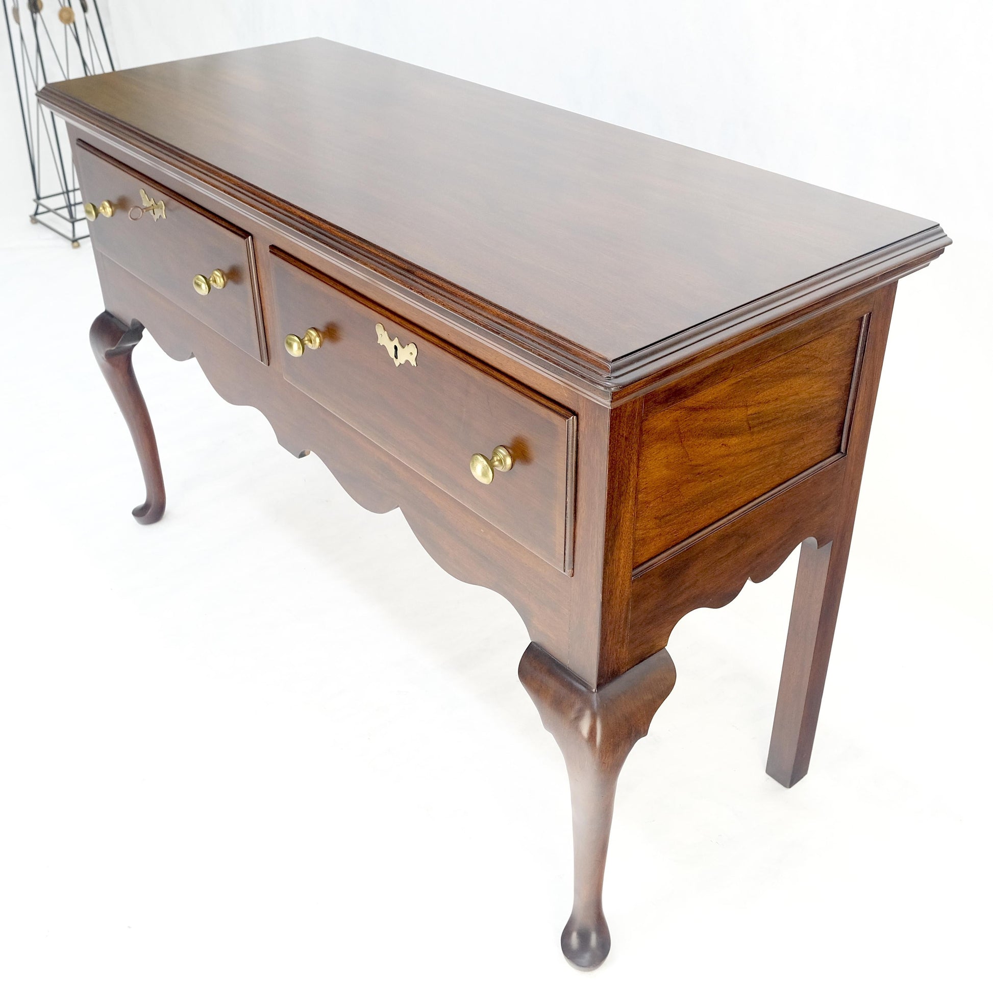 EstablishedLines Virginia Galleries Henkel Harris Mahogany Double Drawer Buffet Short Sideboard
