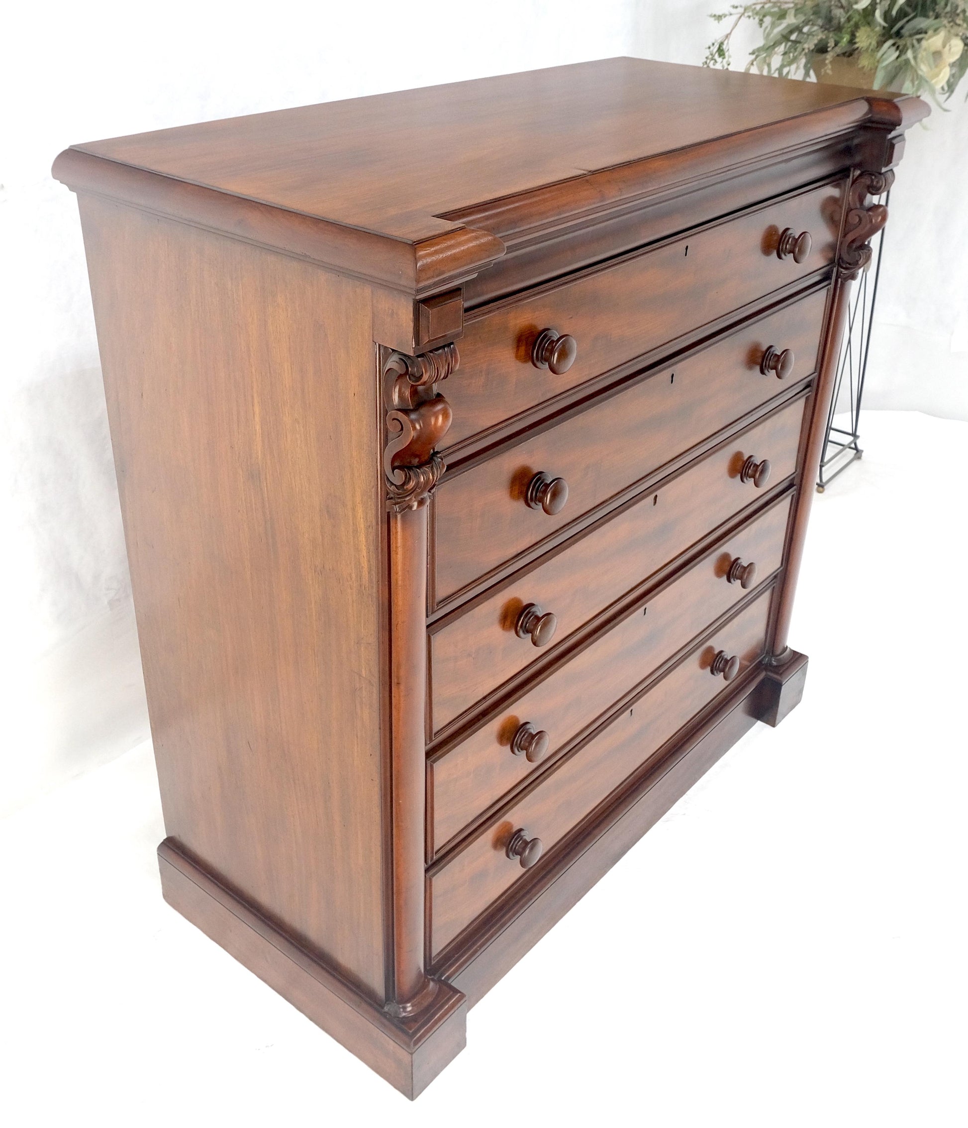 EstablishedLines 19th Century Wellington Mahogany Chest Of Drawers Secretary Desk Dovetails Clean