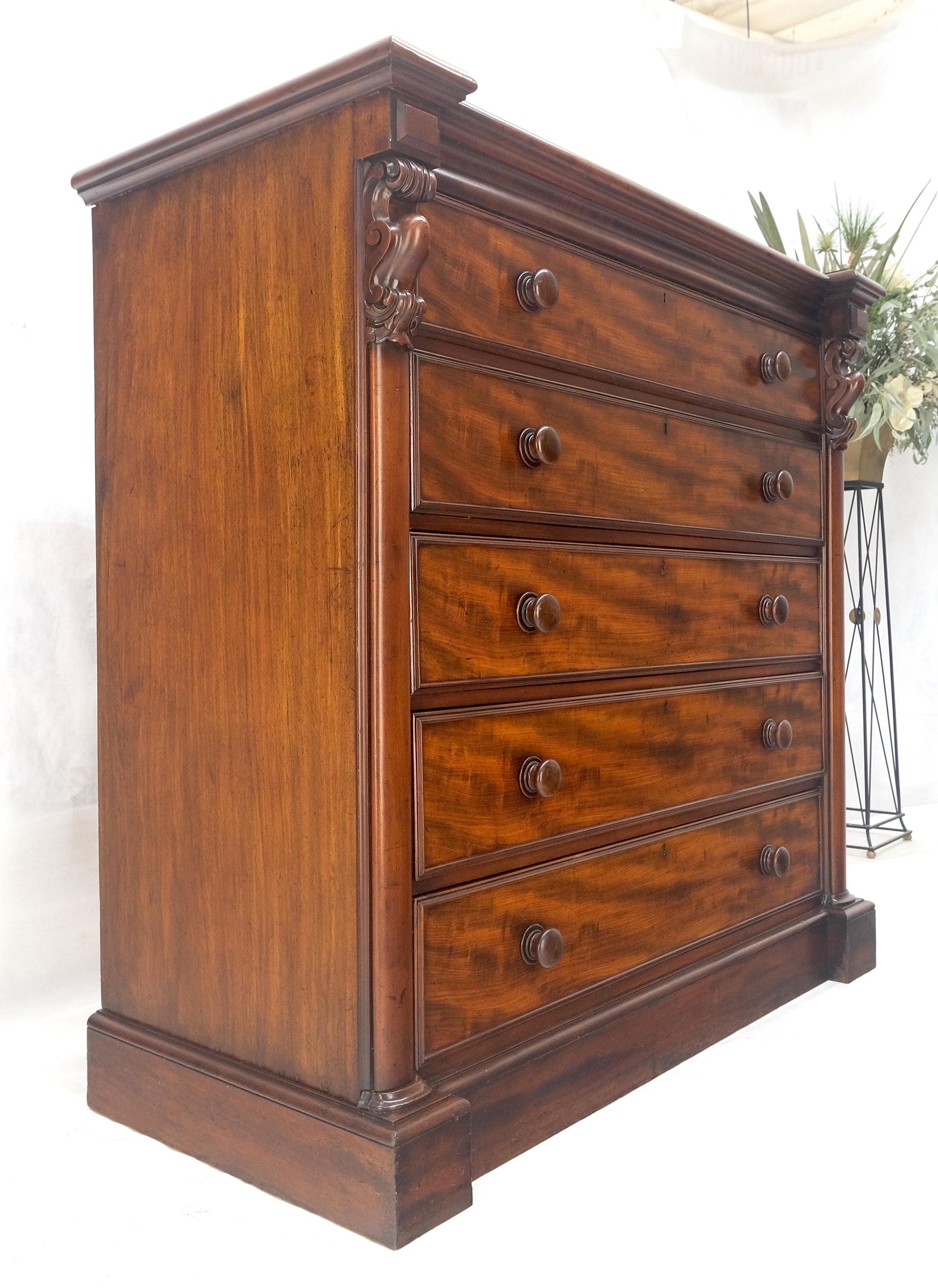 EstablishedLines 19th Century Wellington Mahogany Chest Of Drawers Secretary Desk Dovetails Clean