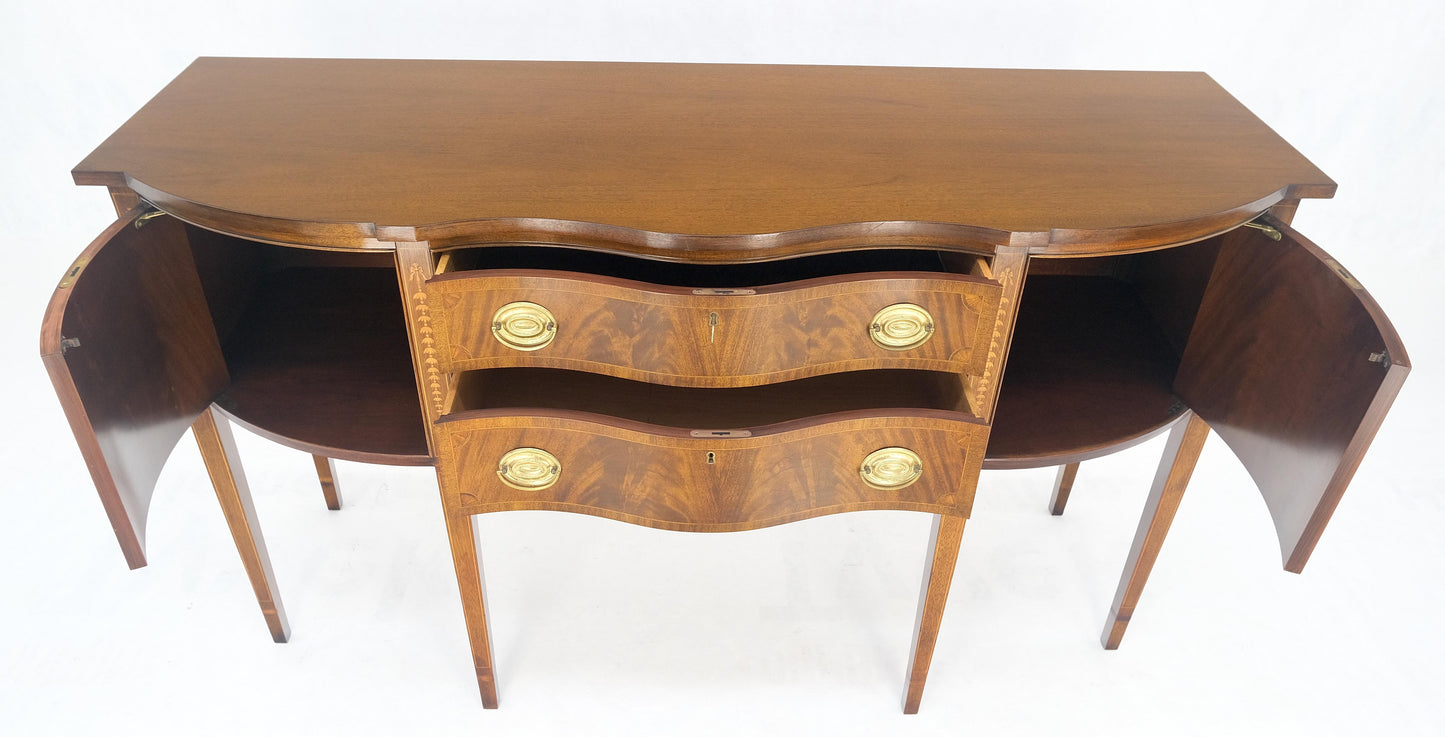 EstablishedLines Councill Two Drawer Double Door Serpentine Front Mahogany Federal Sideboard MINT