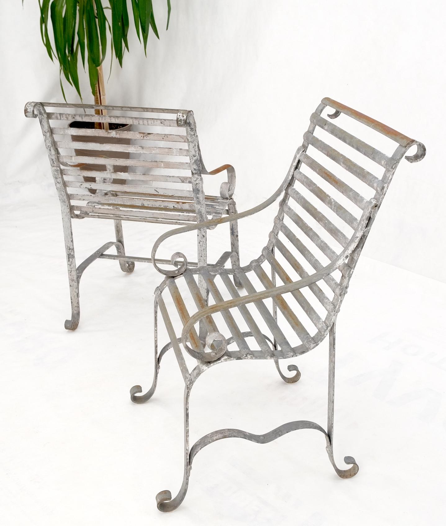 EstablishedLines Heavy Antique Wrought Iron Outdoor Chairs His & Hers
