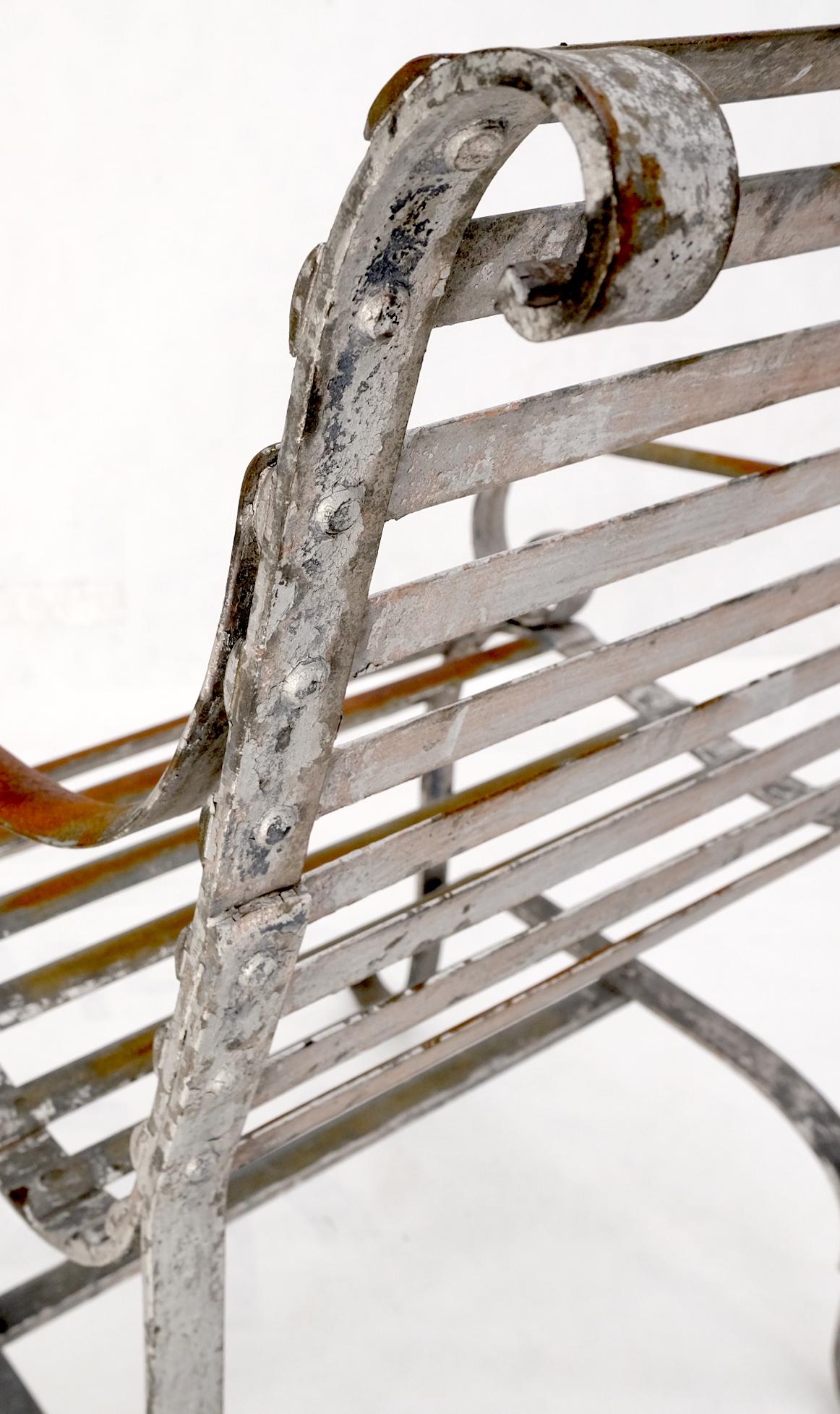 EstablishedLines Heavy Antique Wrought Iron Outdoor Chairs His & Hers