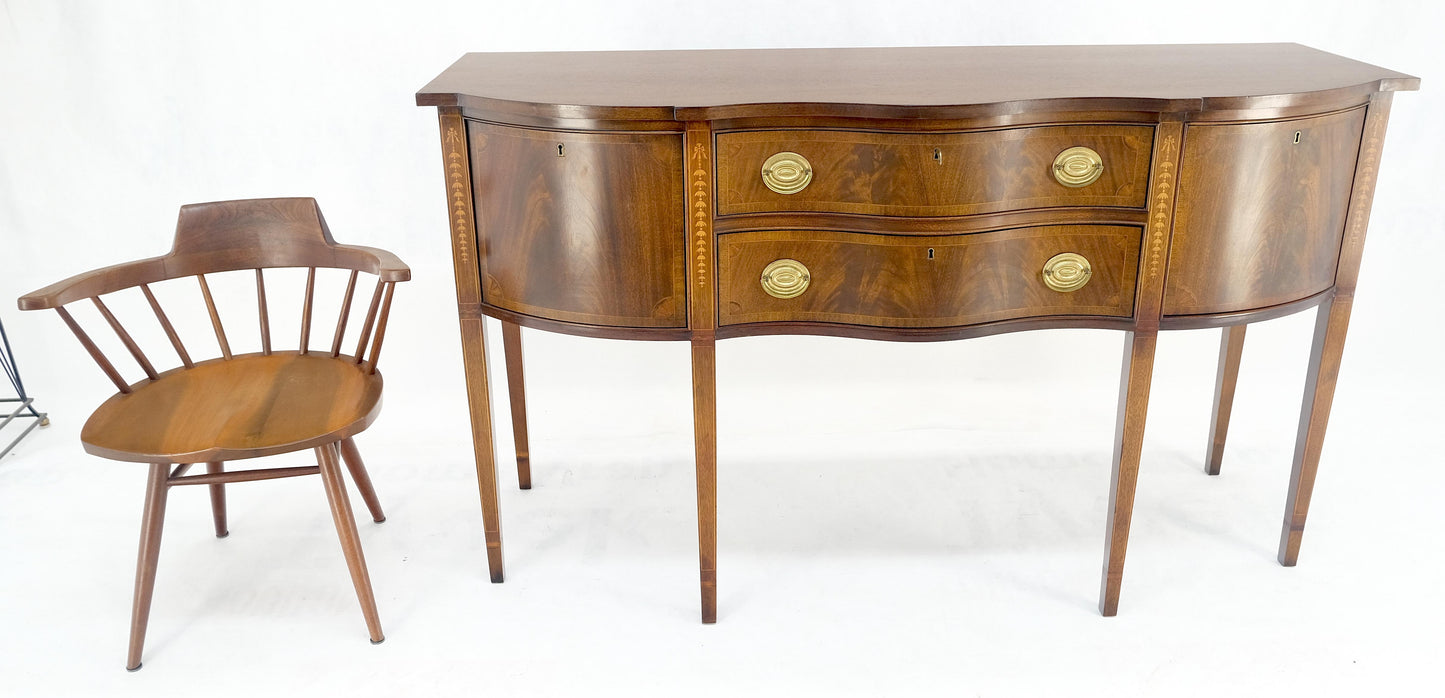 EstablishedLines Councill Two Drawer Double Door Serpentine Front Mahogany Federal Sideboard MINT