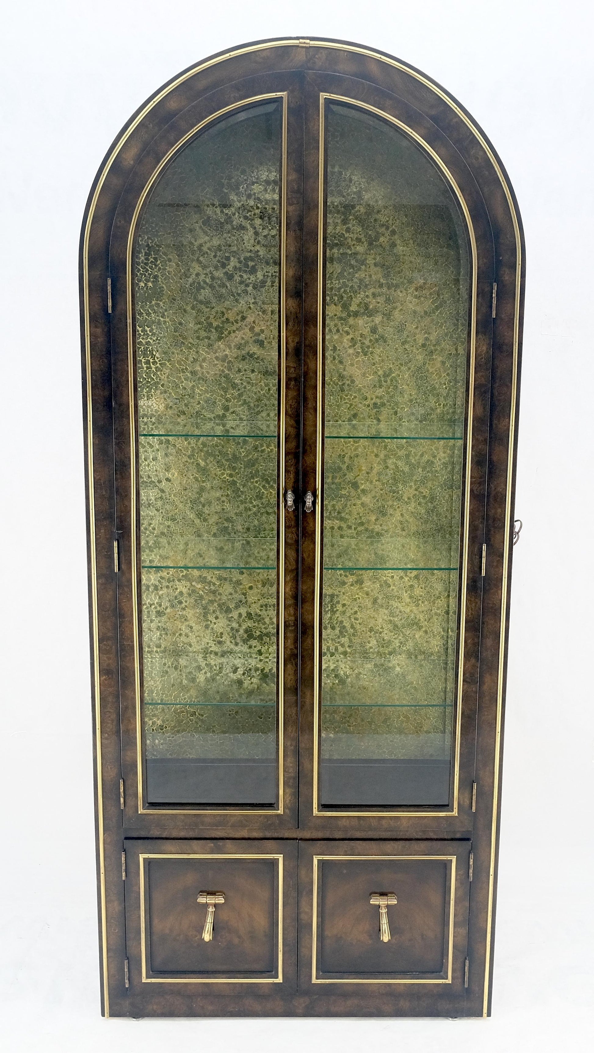 EstablishedLines Mastercraft Dome Shape Top Two Doors Glass Shelve Display Curio Cabinet Showcase