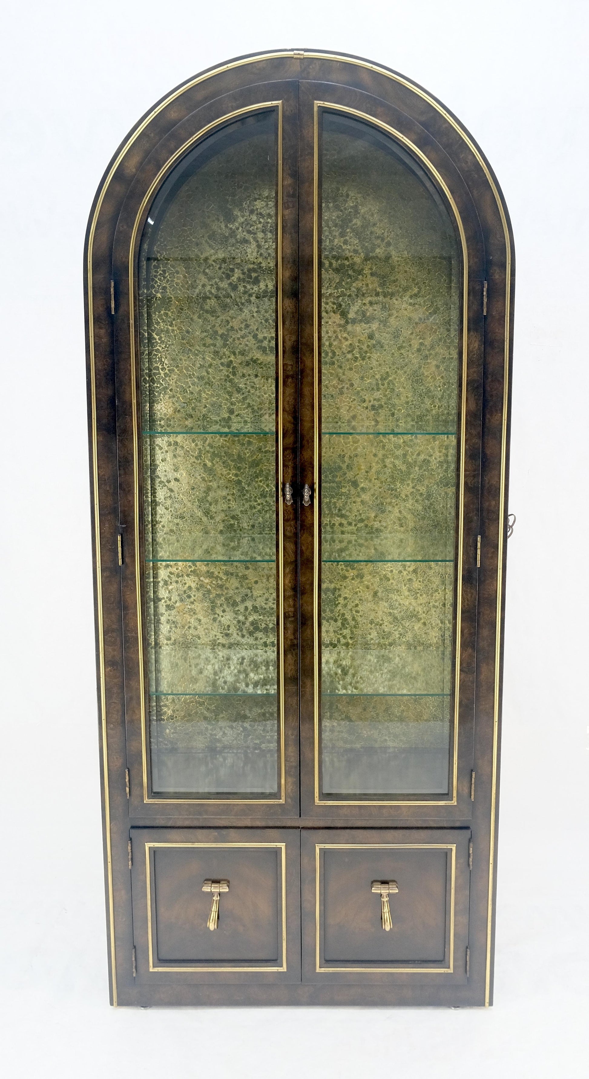 EstablishedLines Mastercraft Dome Shape Top Two Doors Glass Shelve Display Curio Cabinet Showcase