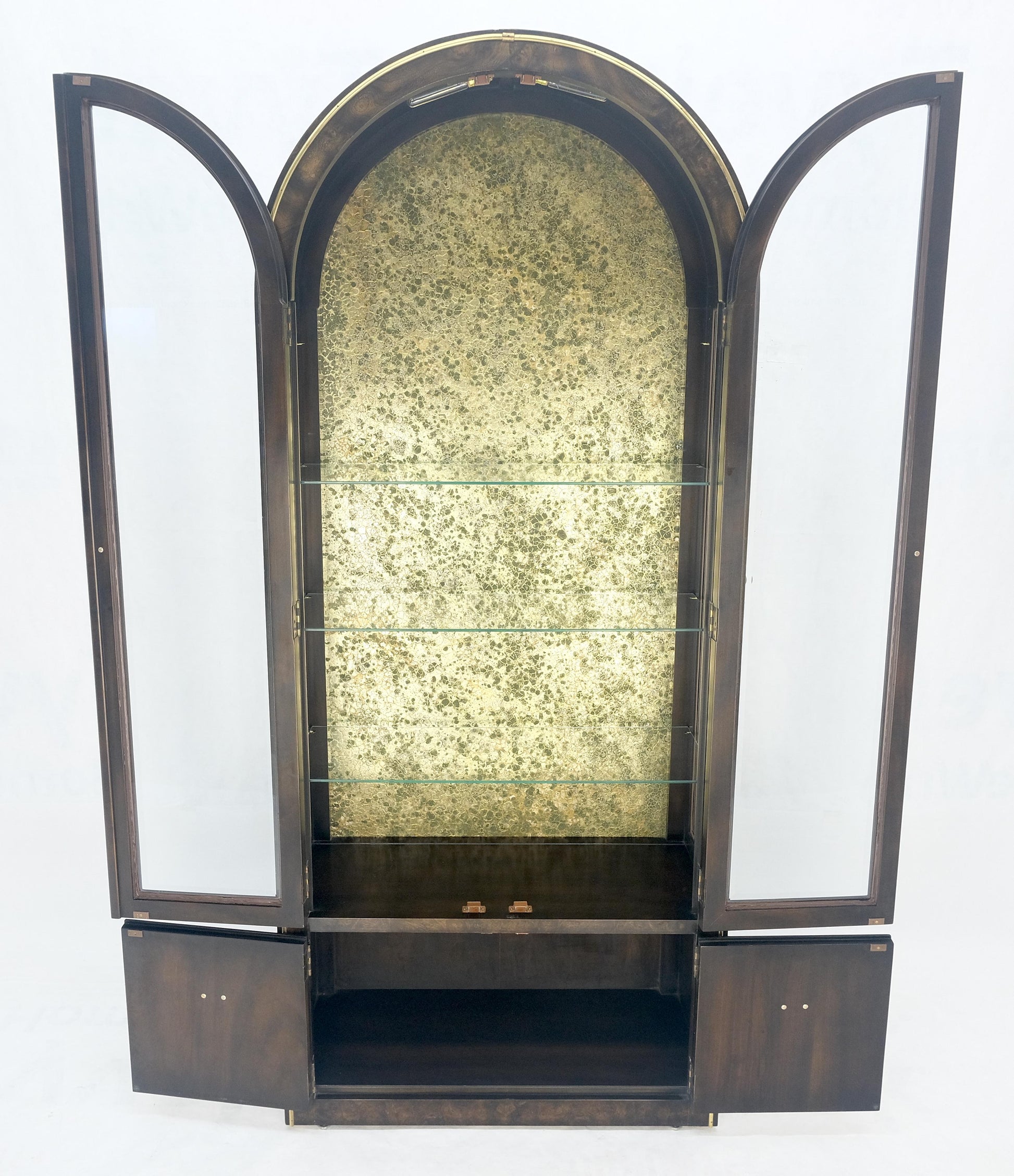 EstablishedLines Mastercraft Dome Shape Top Two Doors Glass Shelve Display Curio Cabinet Showcase