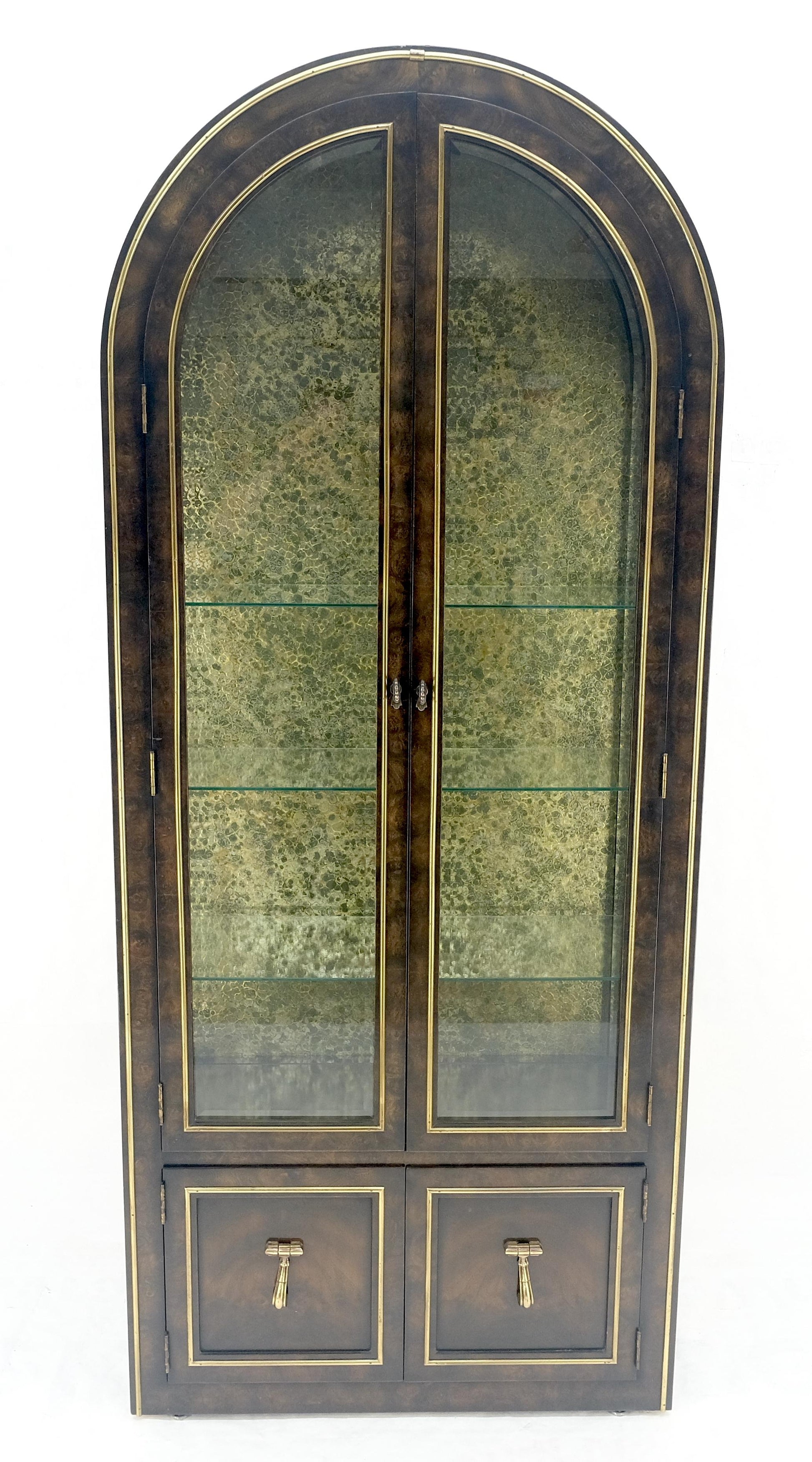 EstablishedLines Mastercraft Dome Shape Top Two Doors Glass Shelve Display Curio Cabinet Showcase