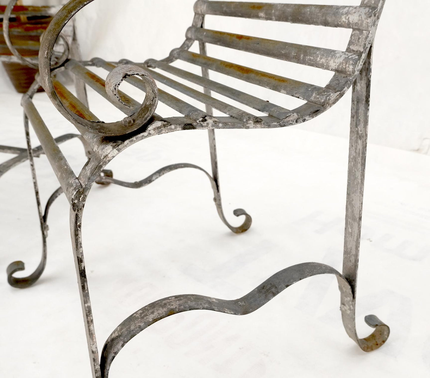 EstablishedLines Heavy Antique Wrought Iron Outdoor Chairs His & Hers