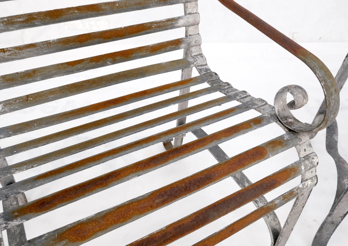 EstablishedLines Heavy Antique Wrought Iron Outdoor Chairs His & Hers