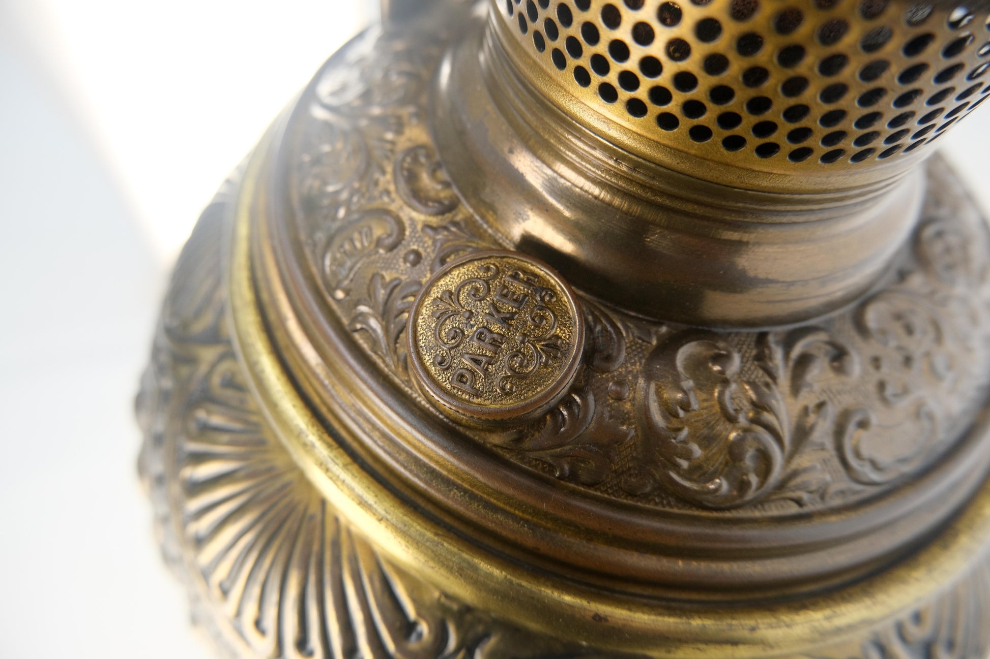 EstablishedLines 19h Century Cast Polished Brass Tripod Base Adjustable Height Oil Flor Lamp MINT