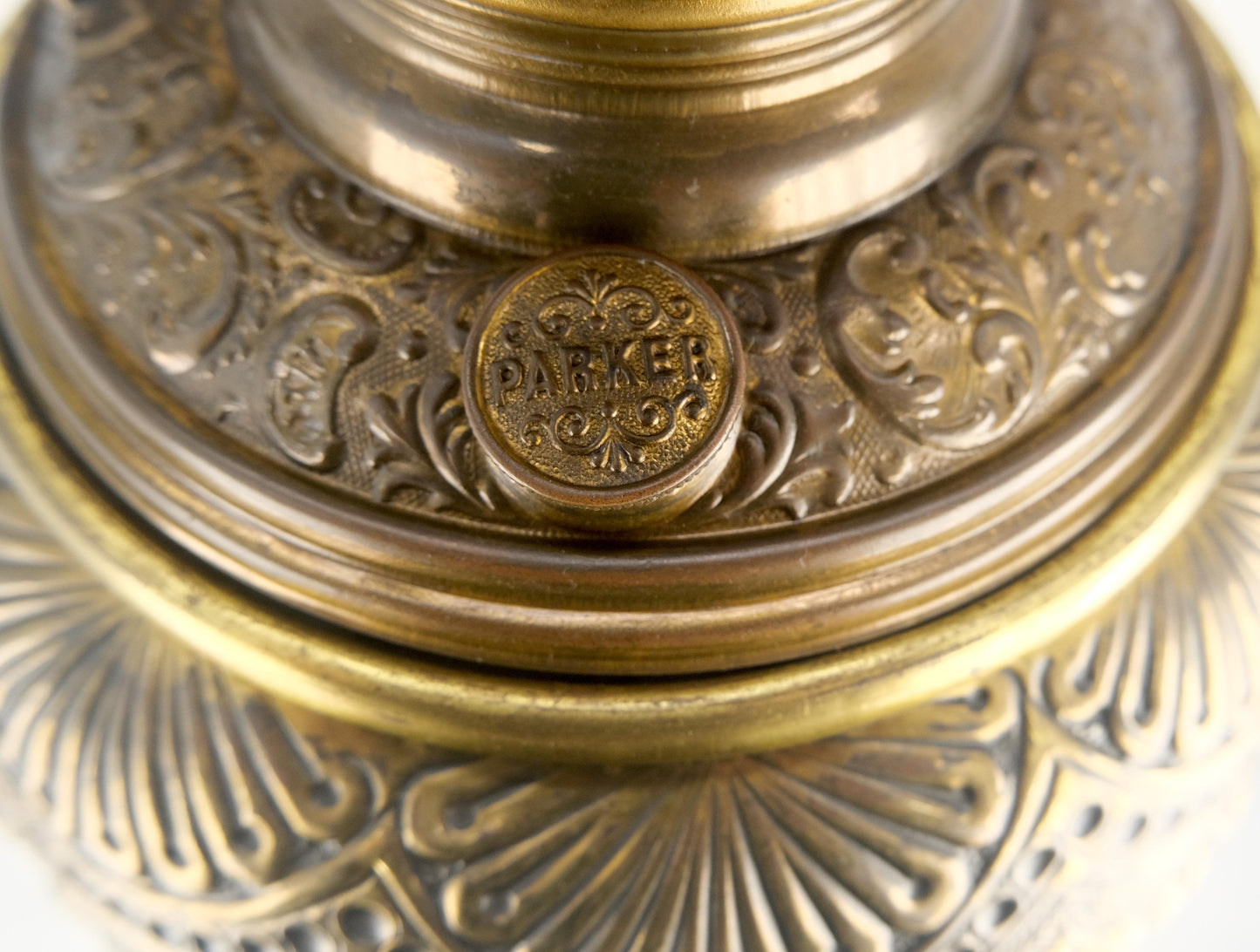 EstablishedLines 19h Century Cast Polished Brass Tripod Base Adjustable Height Oil Flor Lamp MINT