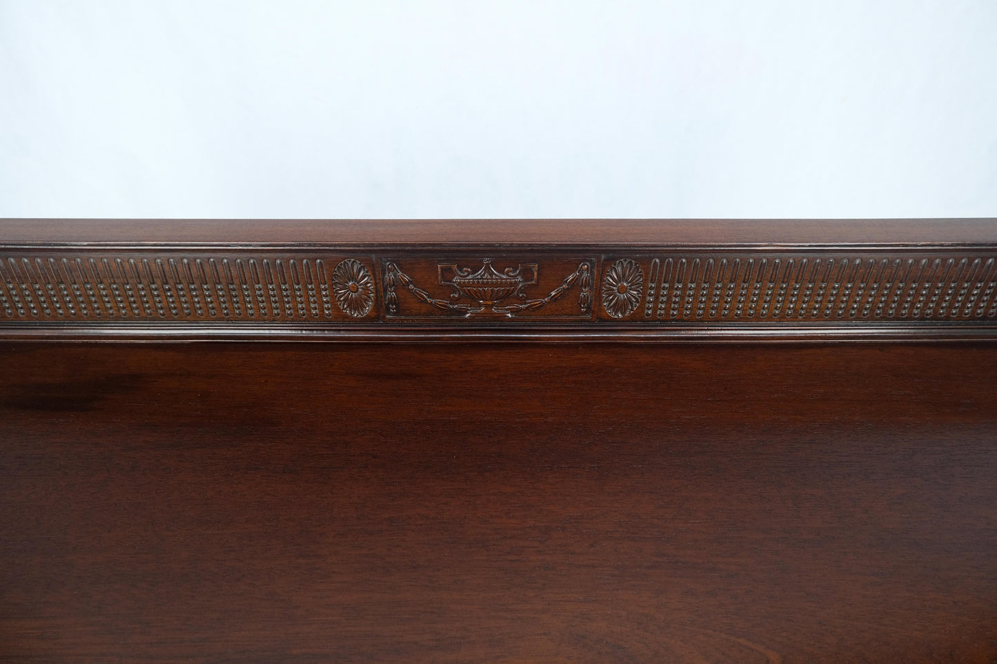 EstablishedLines Fine Bench Made Carved Mahogany Serpentine Front Dovetail Drawers Vanity Desk