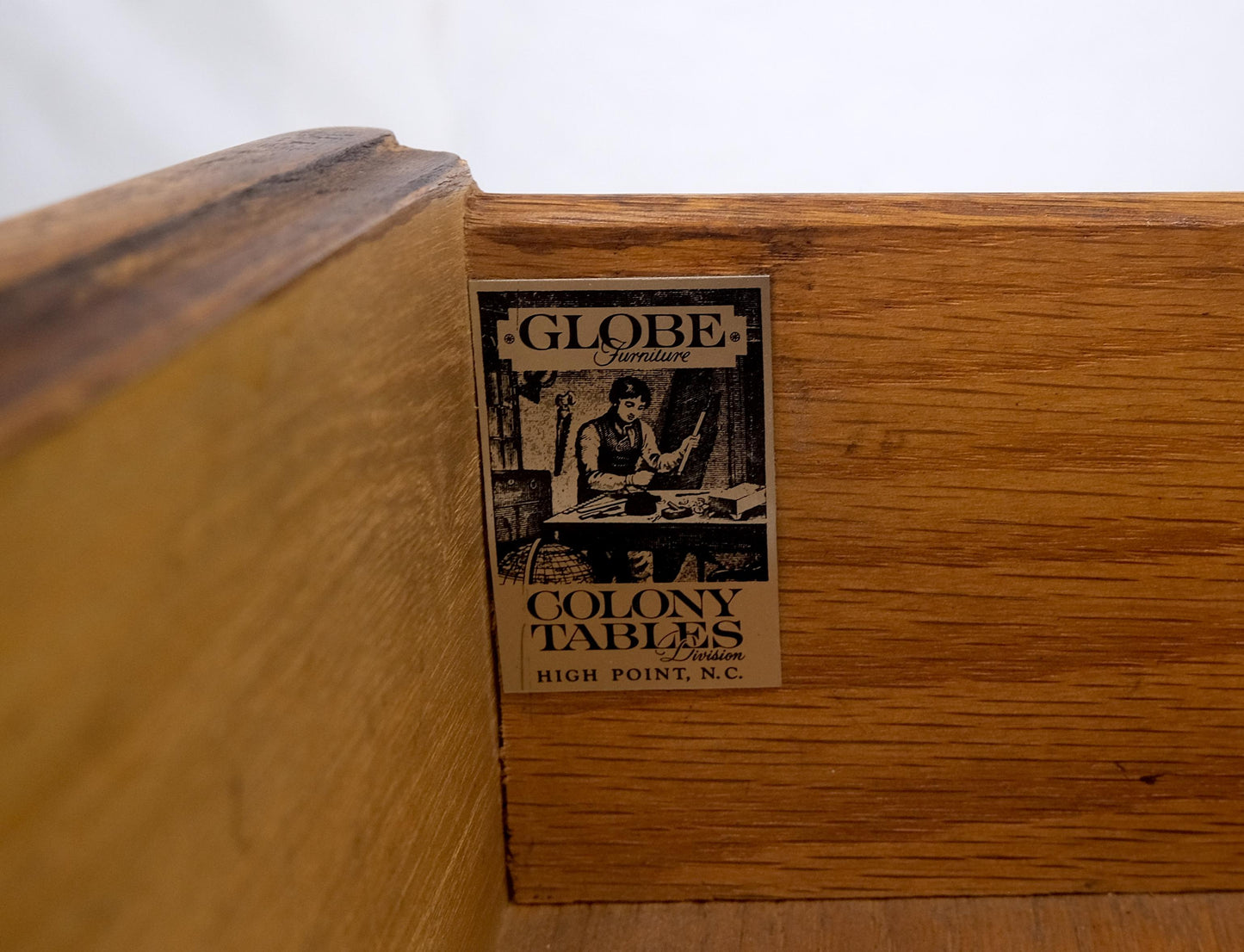 EstablishedLines Small Black Leather Top One Drawer Cabriole Carved Leg Chestnut Desk Console