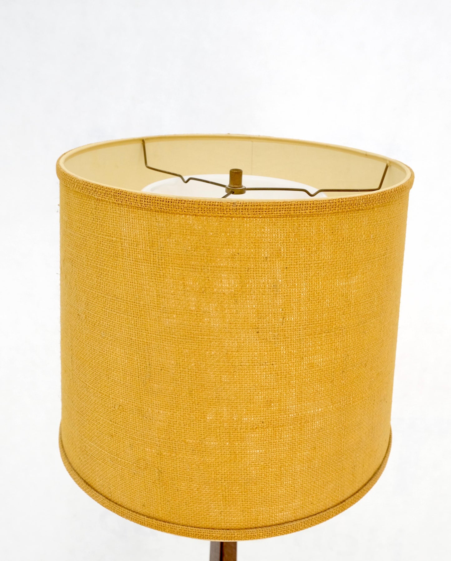 EstablishedLines Rosewood & Burl Wood Tripod Base Side Table Regency Style Floor Lamp Mint