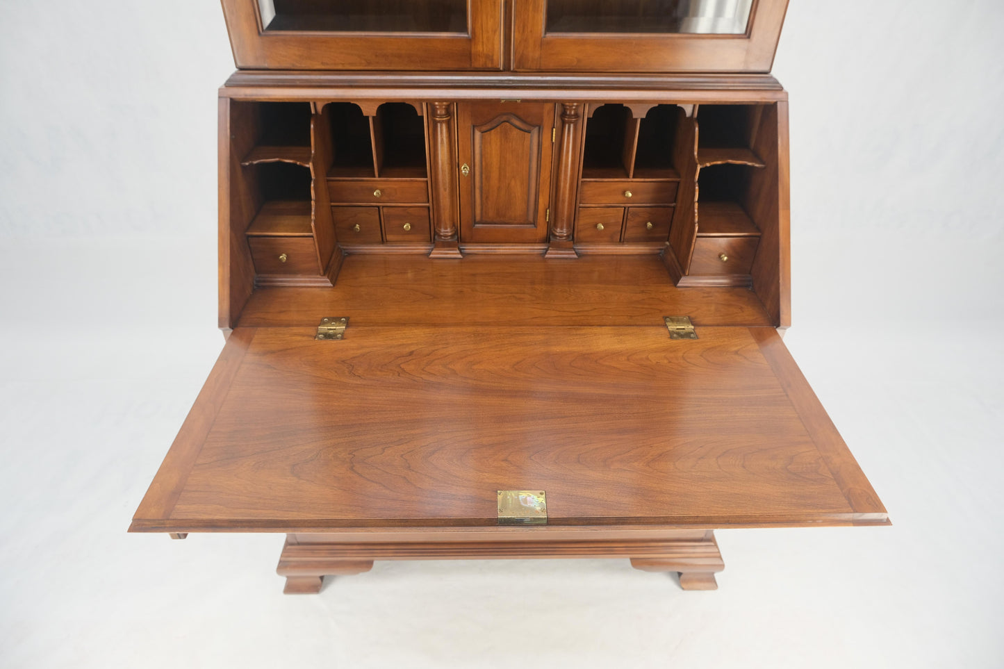 EstablishedLines Henkel-Harris 2 Part Solid Wild Black Cherry Secretary Drop Front Desk Bookcase