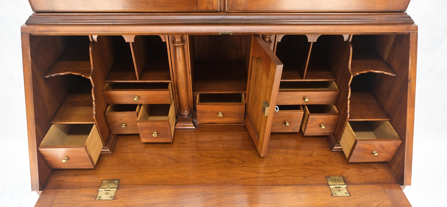 EstablishedLines Henkel-Harris 2 Part Solid Wild Black Cherry Secretary Drop Front Desk Bookcase