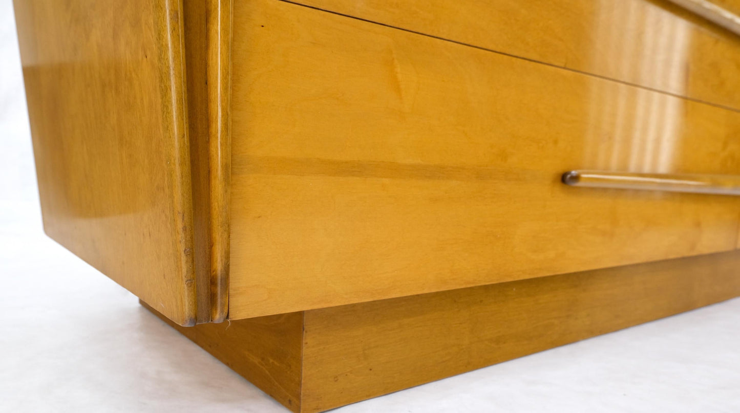 EstablishedLines Lacquered Blond Birch 6 Drawer Swedish Mid-Century Modern Dresser Credenza Mint